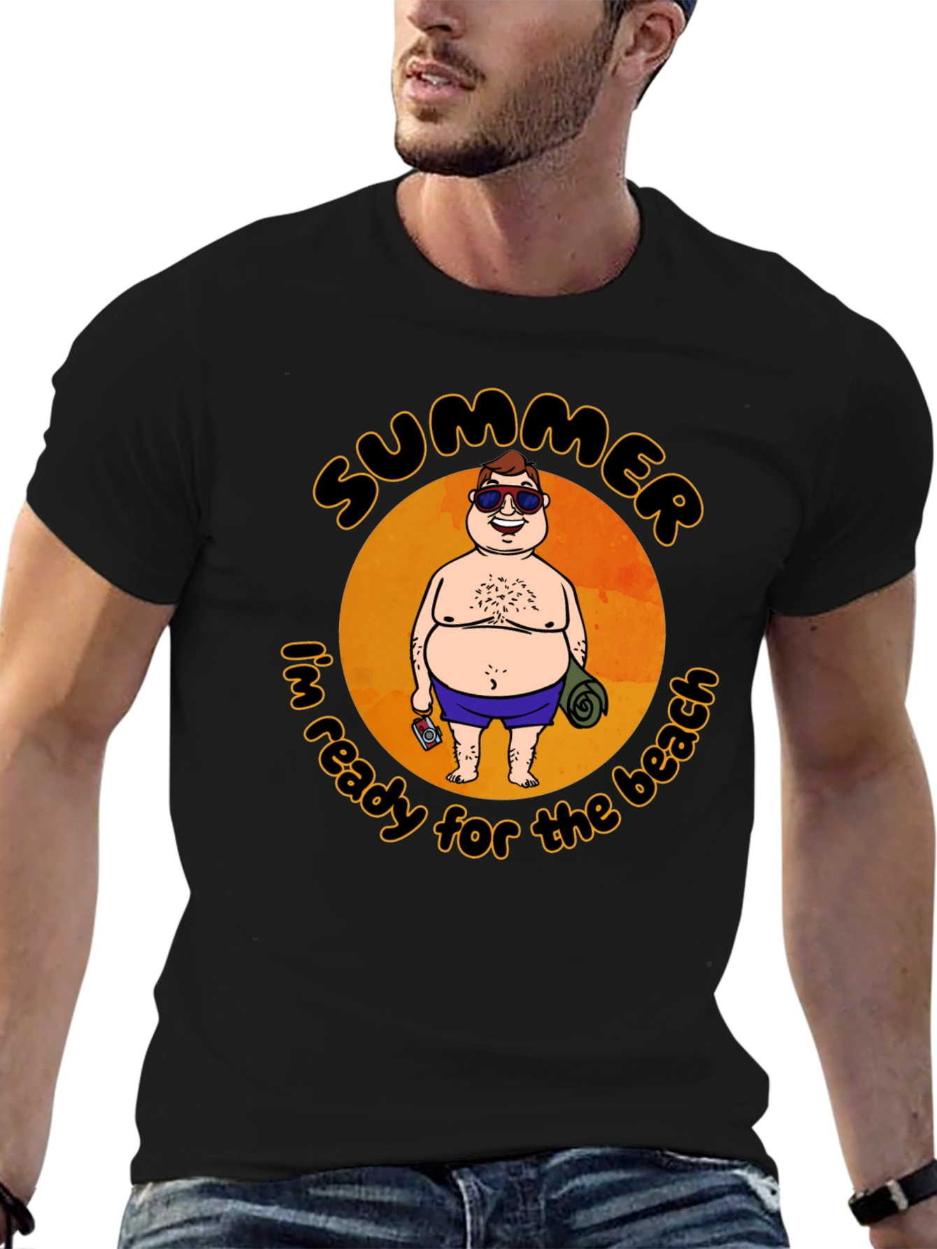 Summer Beach Ready T-Shirt - Cartoon Graphic