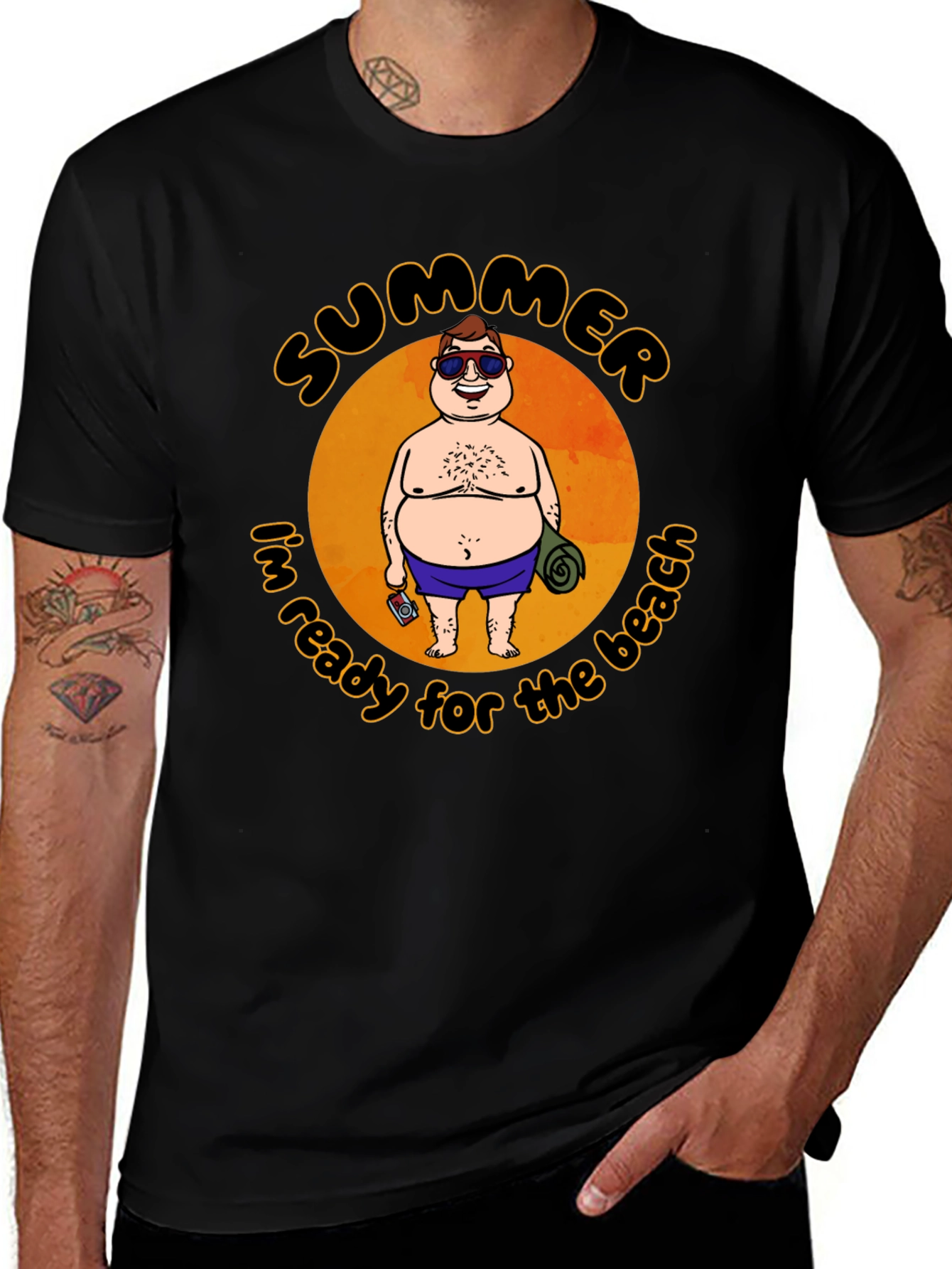 Summer Beach Ready T-Shirt - Cartoon Graphic