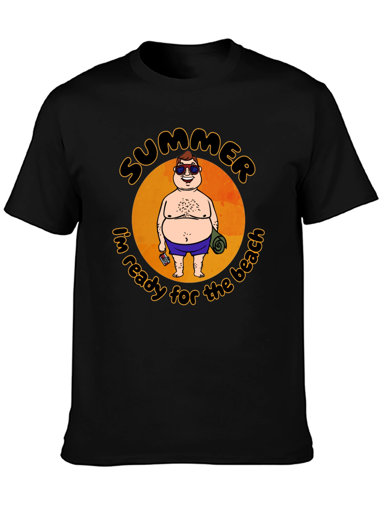 Summer Beach Ready T-Shirt - Cartoon Graphic