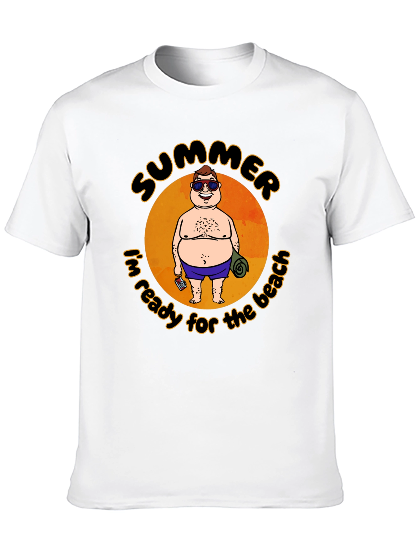 Summer Beach Ready T-Shirt - Cartoon Graphic