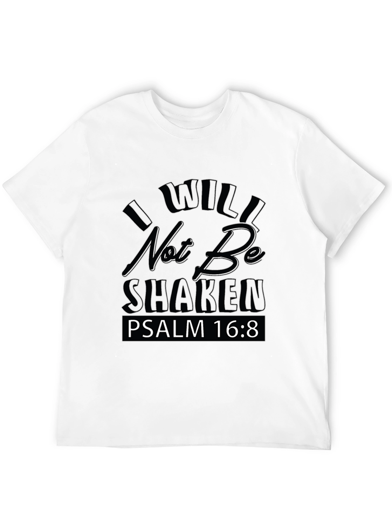 I Will Not Be Shaken Black Graphic Tee