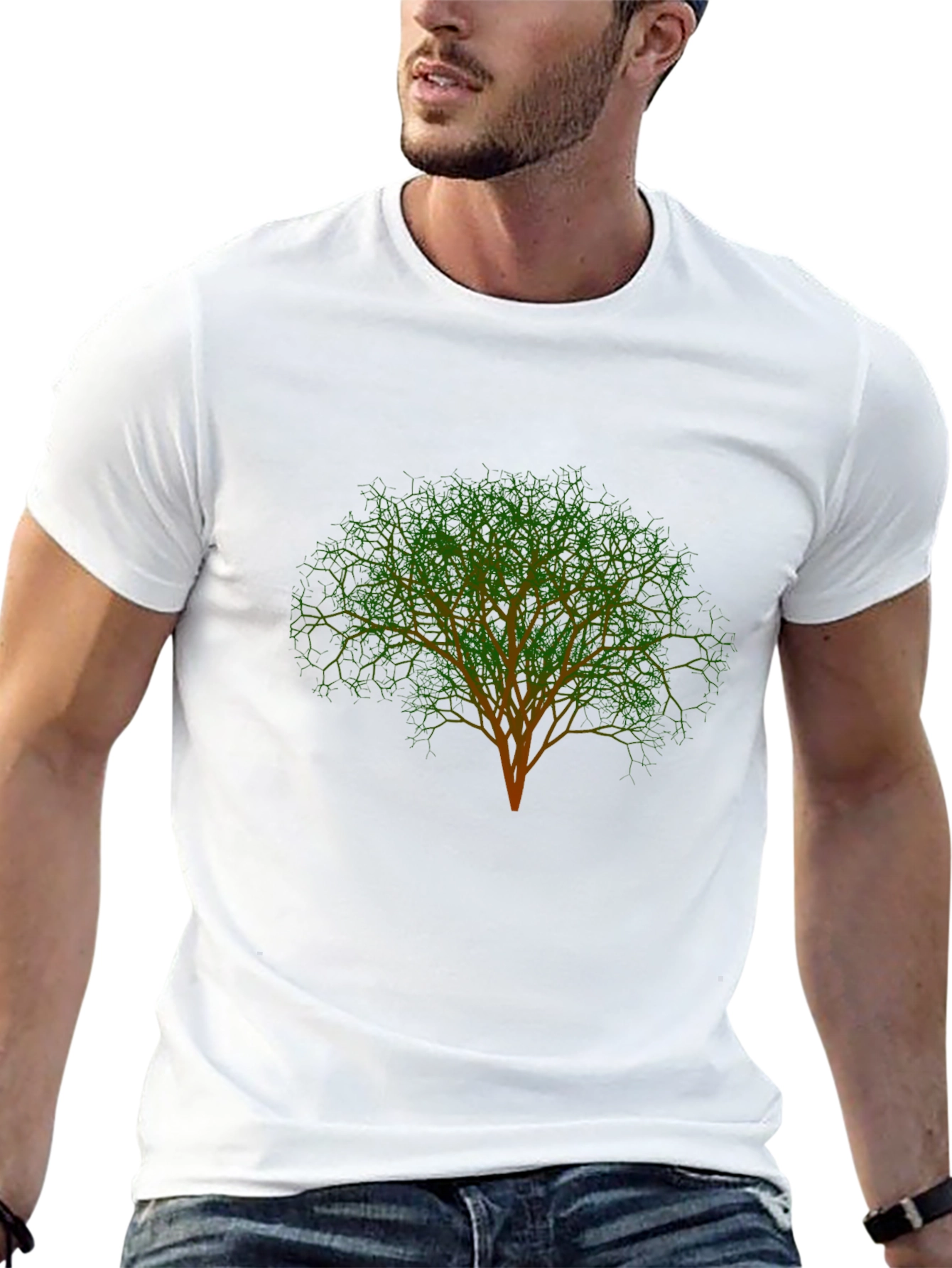 Tree Graphic Black T-Shirt Casual Tee