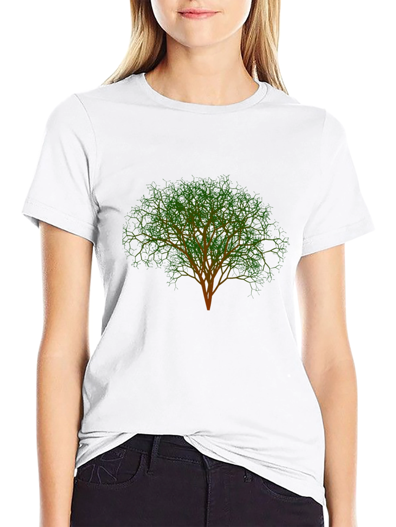 Tree Graphic Black T-Shirt Casual Tee