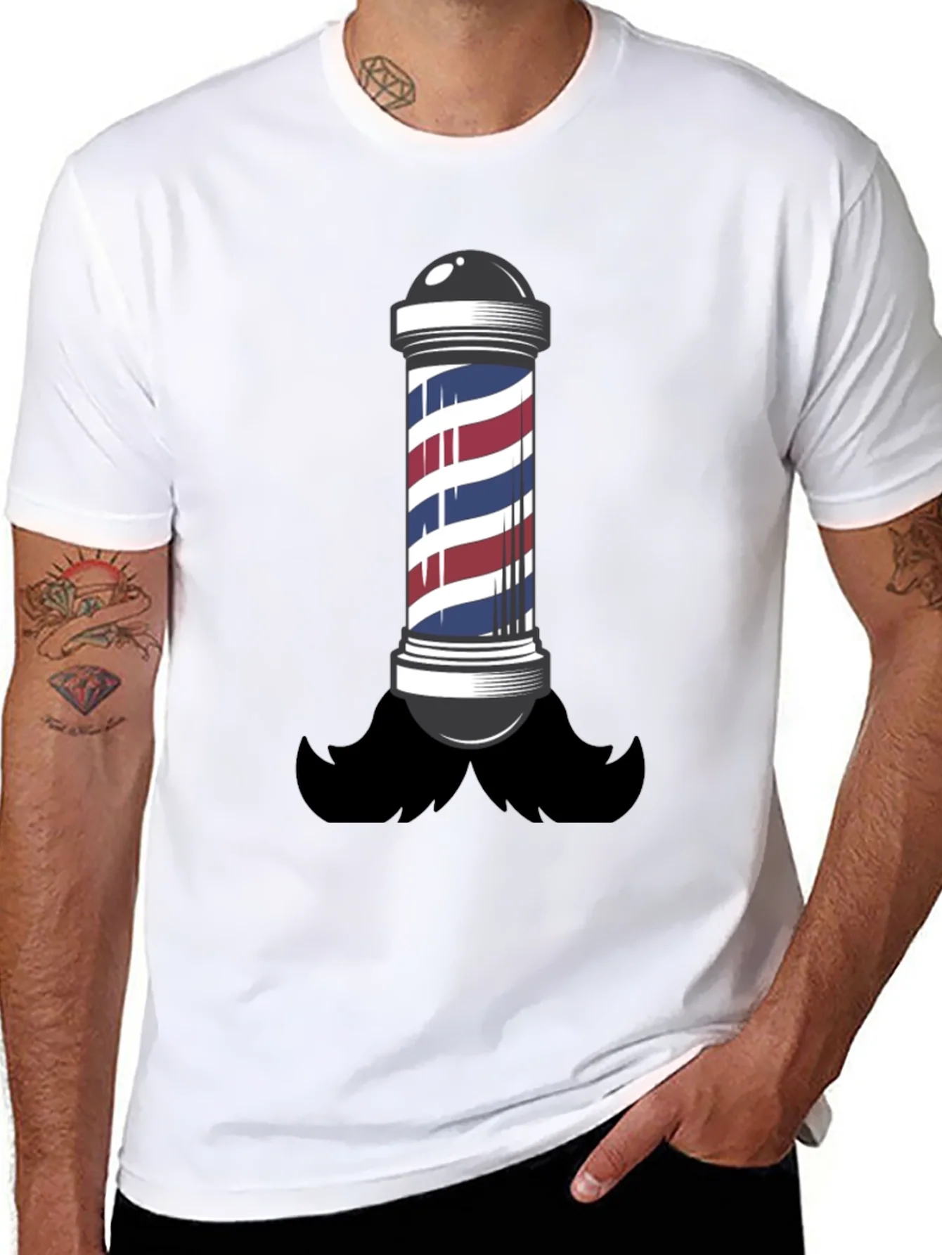 Barber Pole Mustache T-Shirt