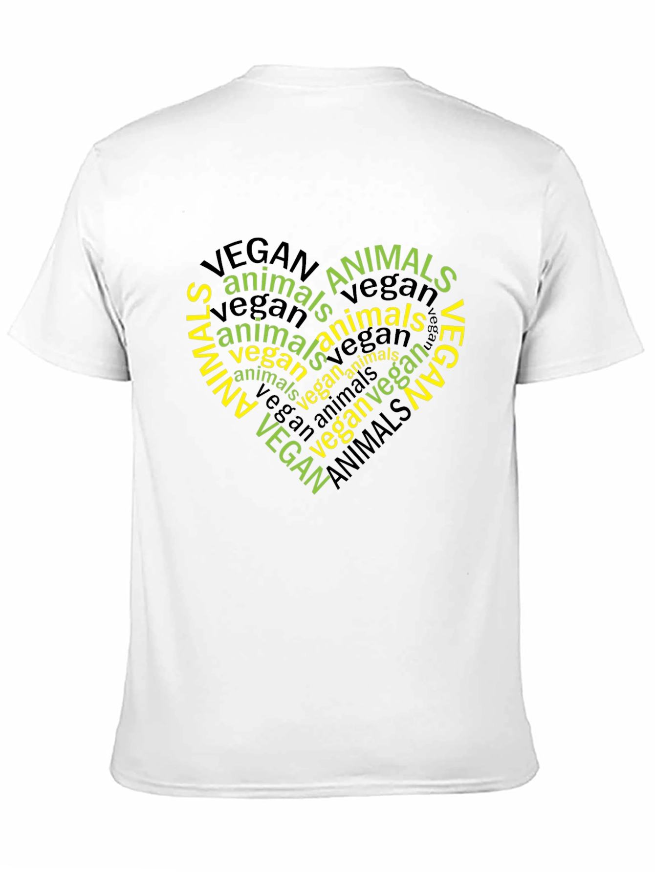 Vegan Animals Heart T-Shirt - Black Graphic Tee