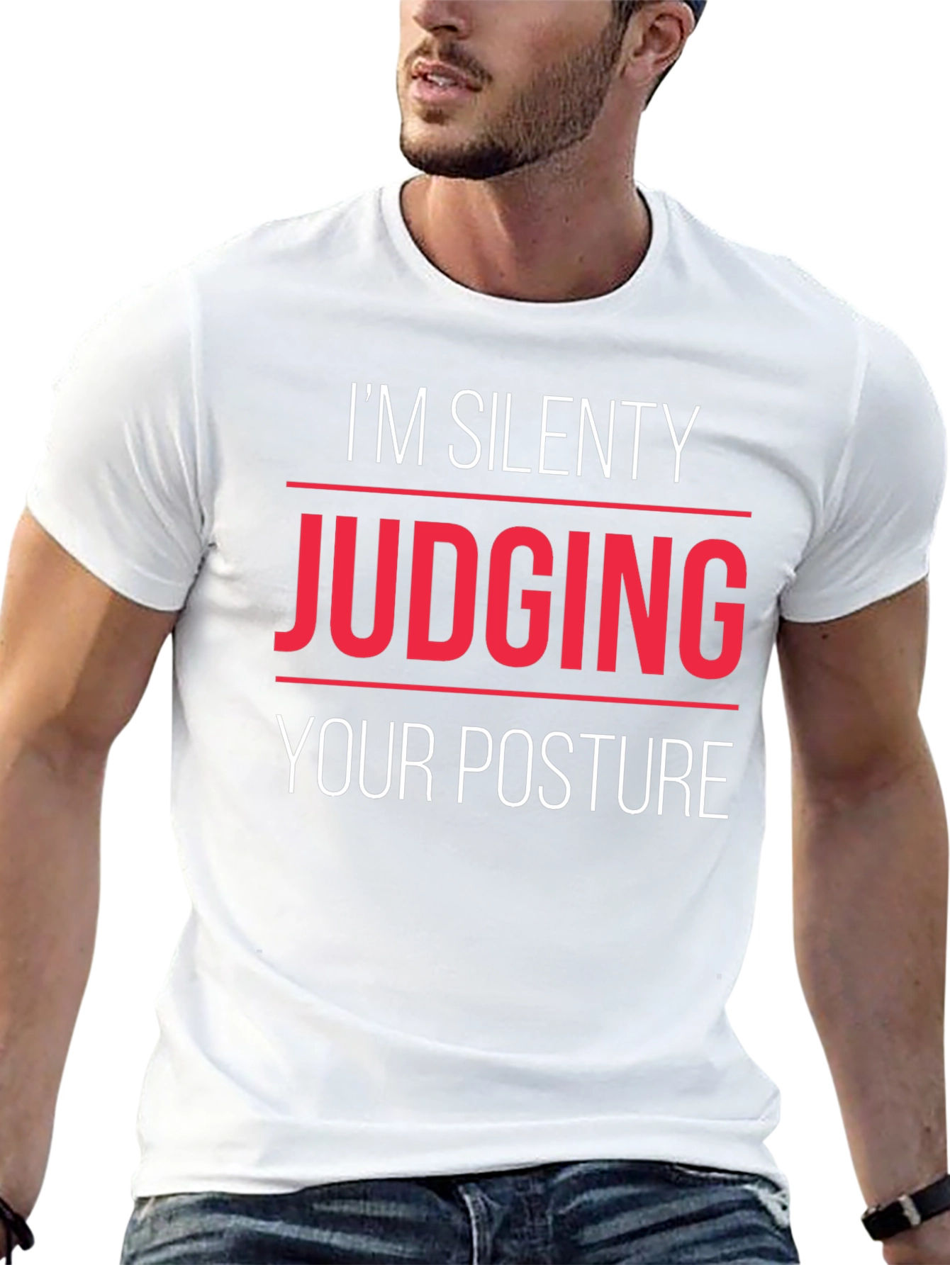 Silently Judging Posture T-Shirt Funny Sarcastic Tee
