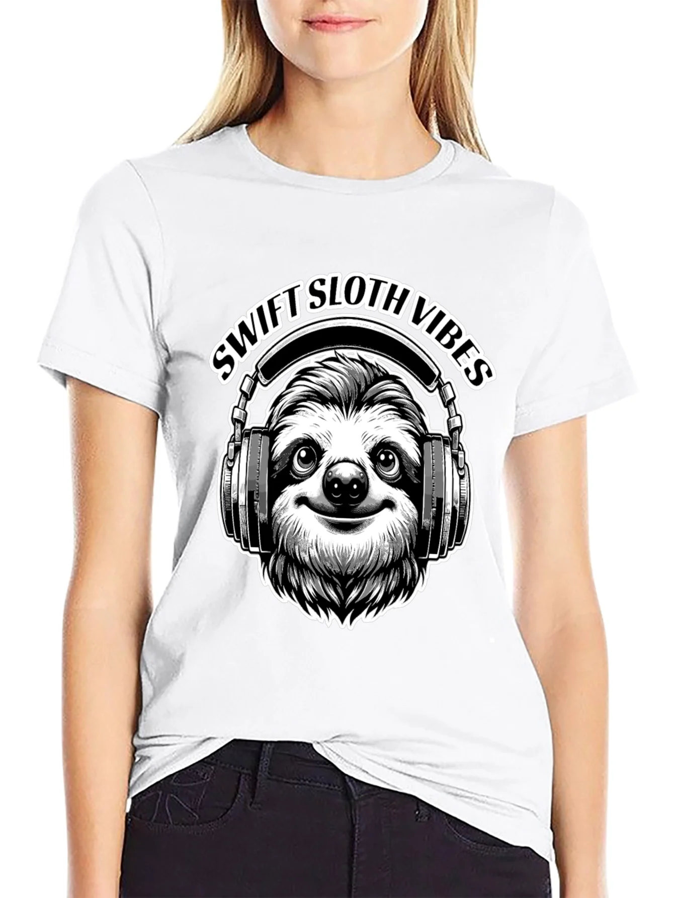 Swift Sloth Vibes Black T-Shirt