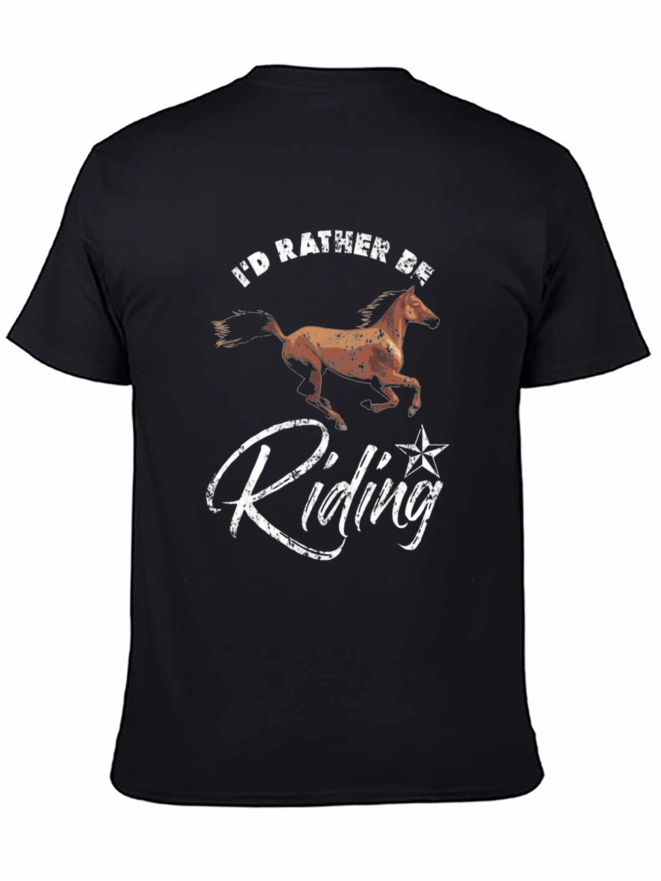 Id Rather Be Riding Horse Graphic Tee
