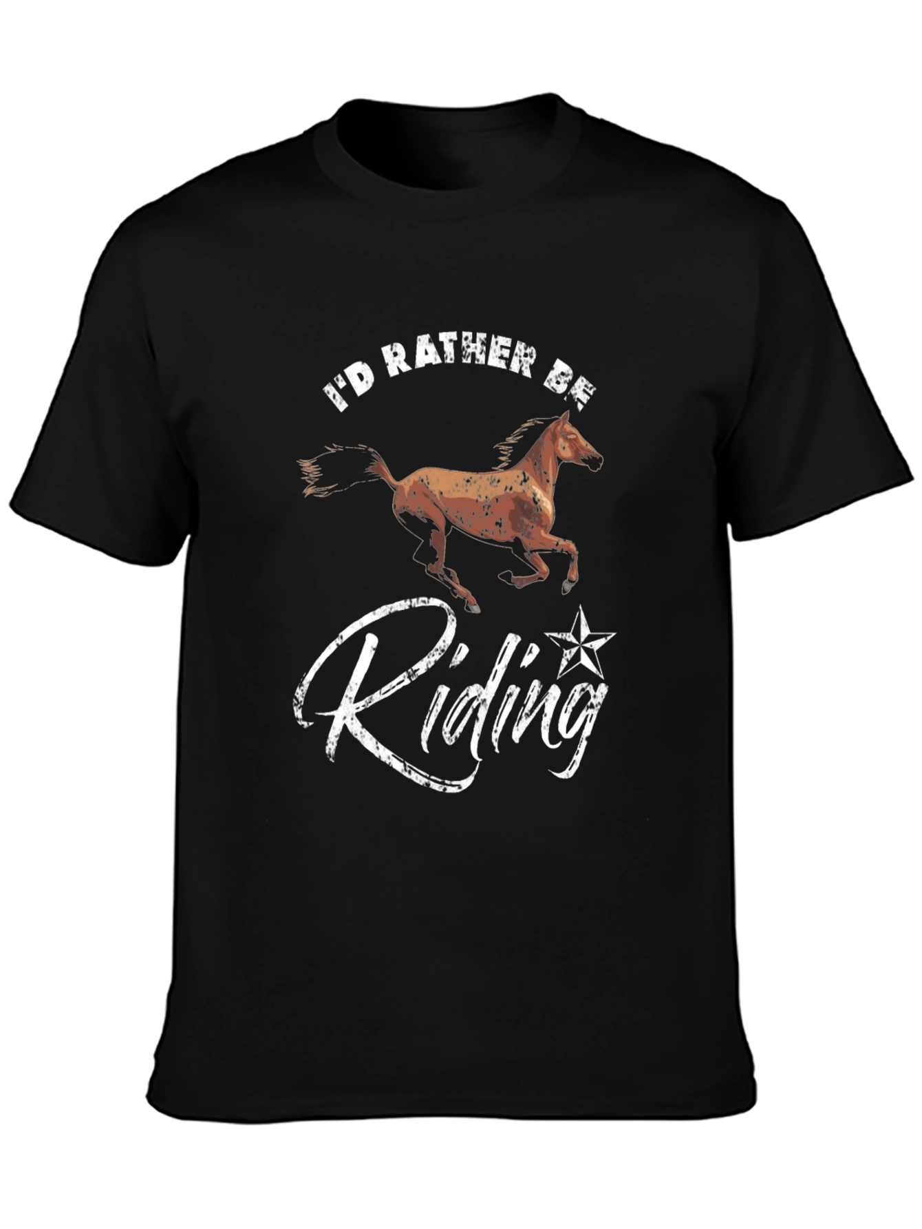 Id Rather Be Riding Horse Graphic Tee