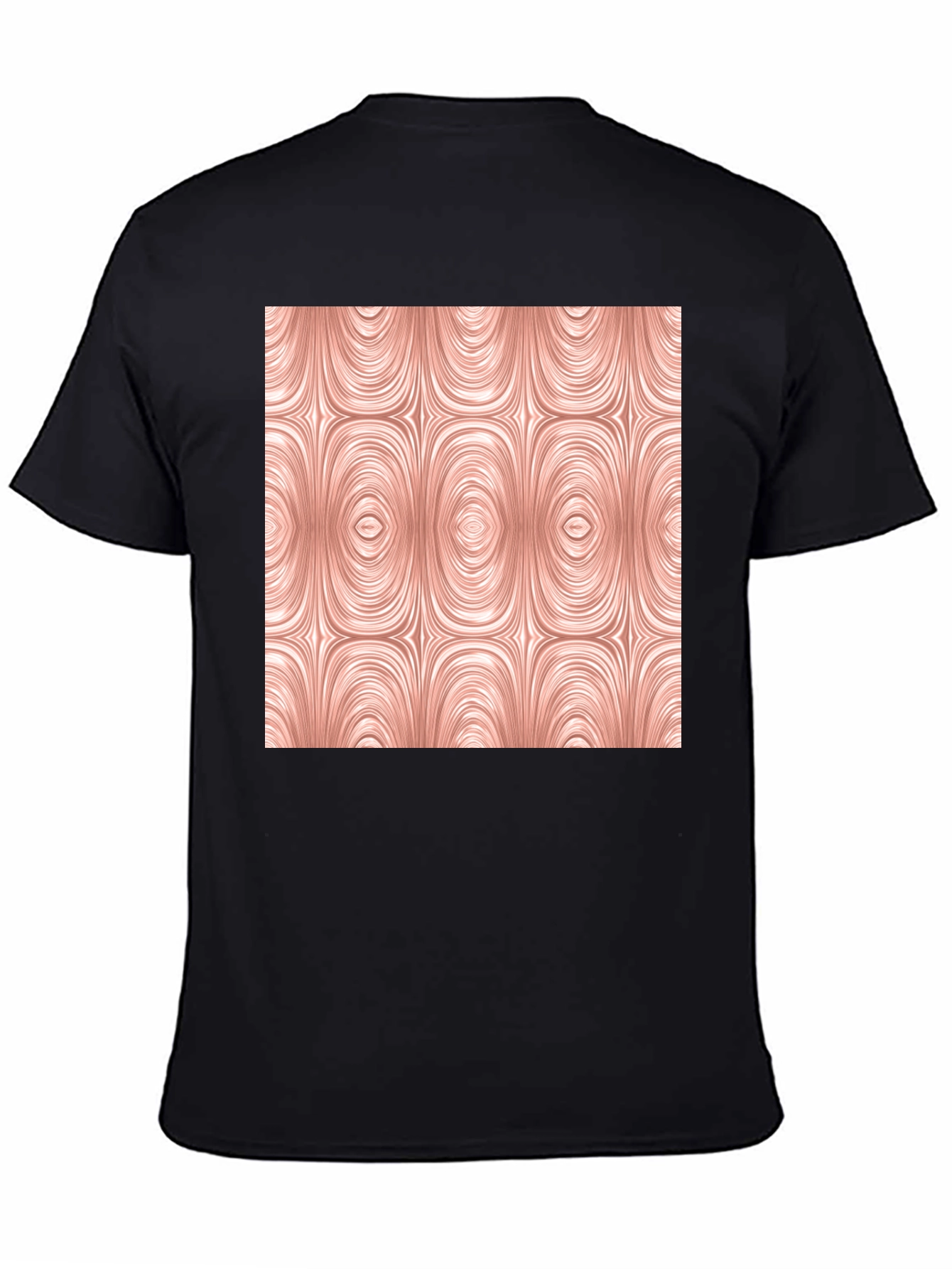 Abstract Oval Pattern Black Tee