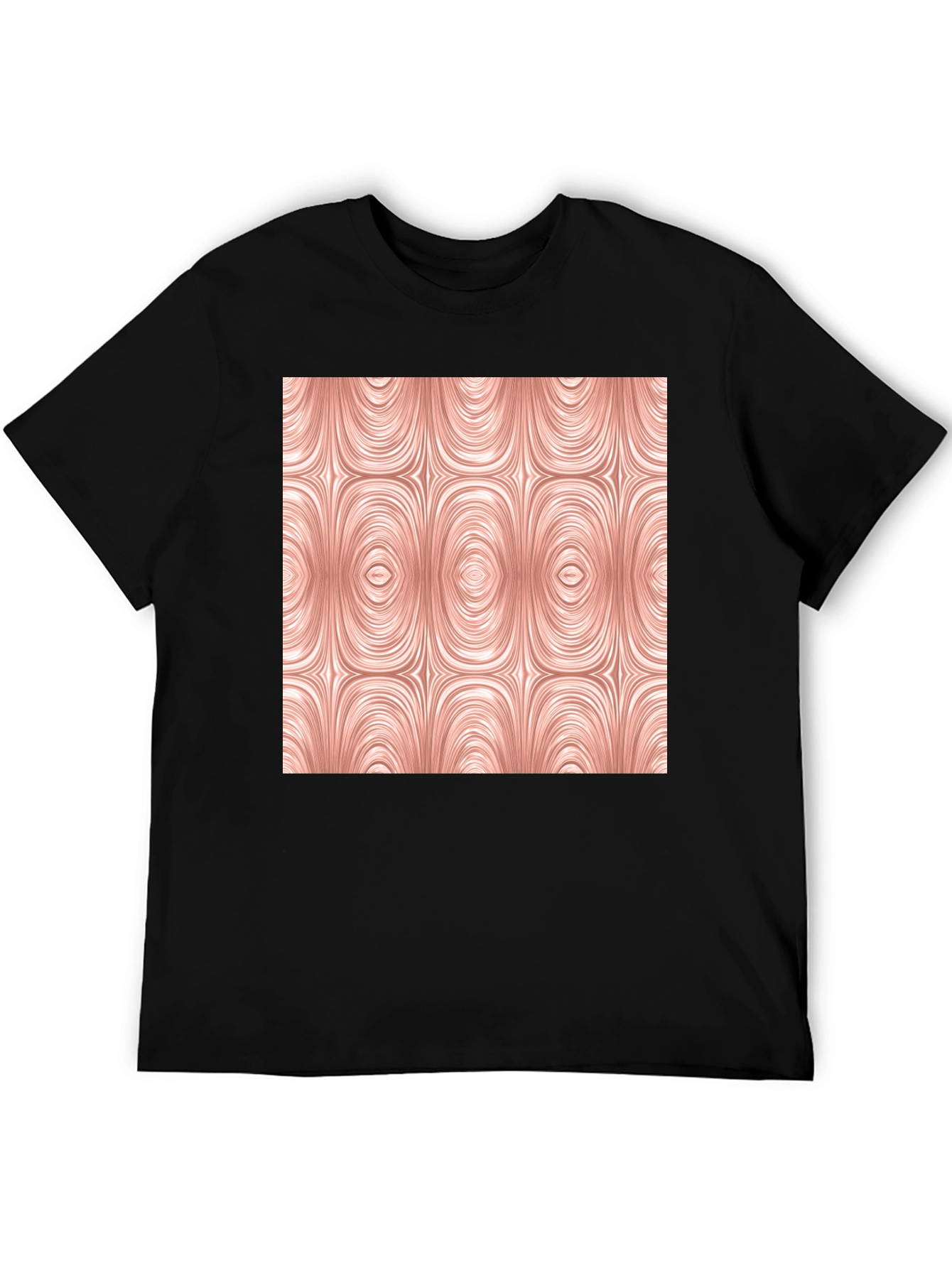 Abstract Oval Pattern Black Tee