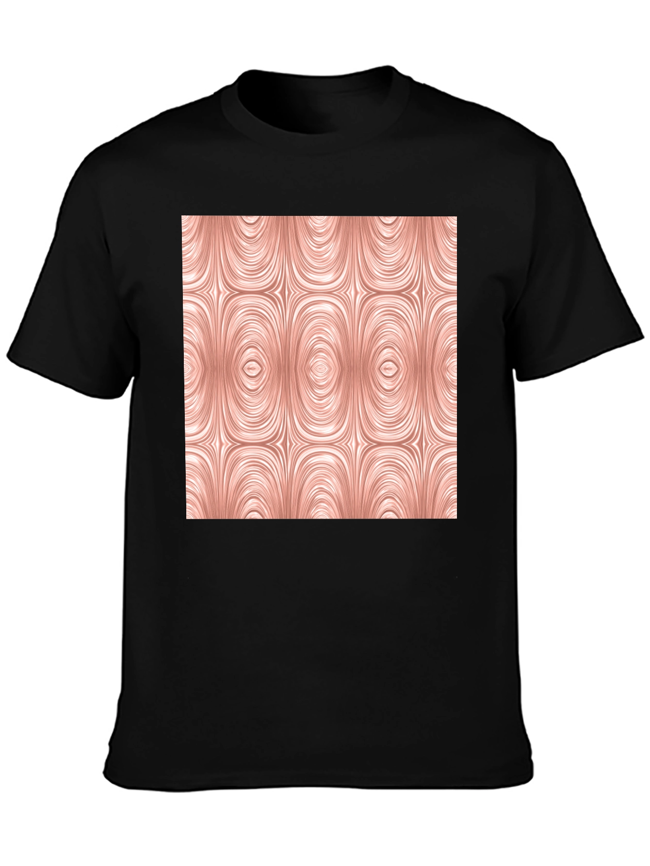 Abstract Oval Pattern Black Tee