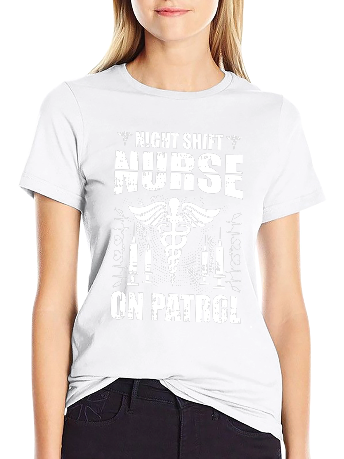 Night Shift Nurse On Patrol Graphic Tee