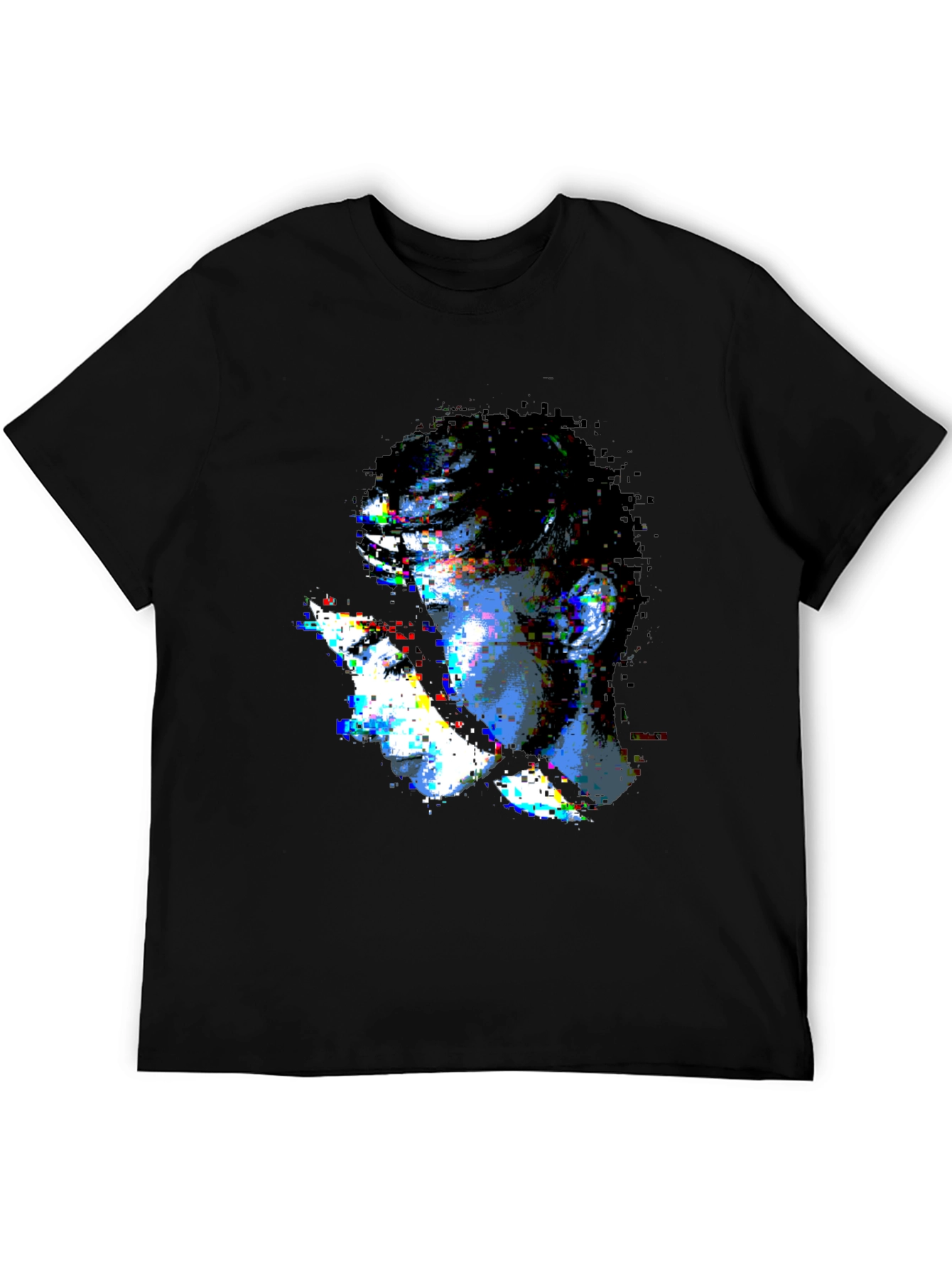 Glitch Art Graphic Black T-Shirt