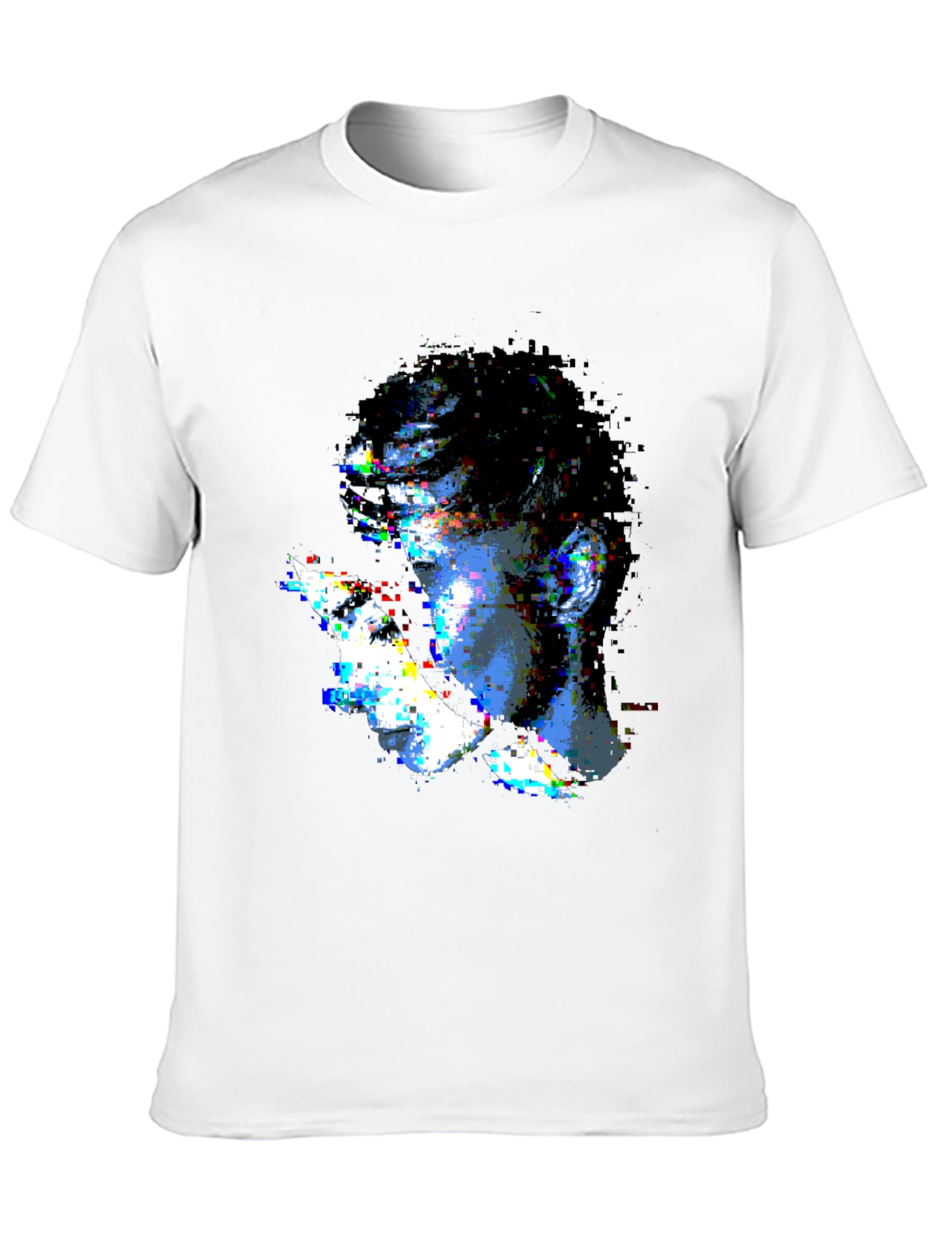 Glitch Art Graphic Black T-Shirt