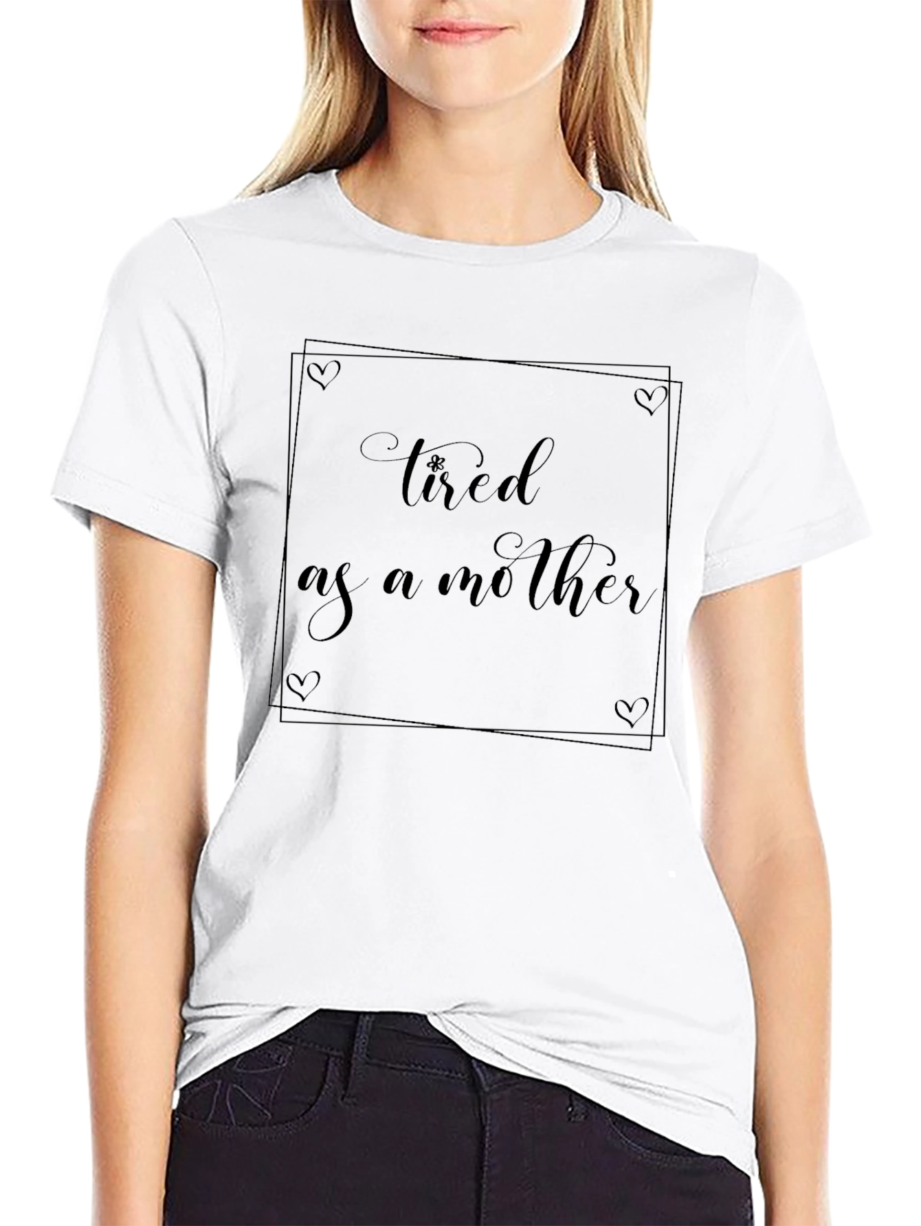 Tired As A Mother Graphic Tee - Black