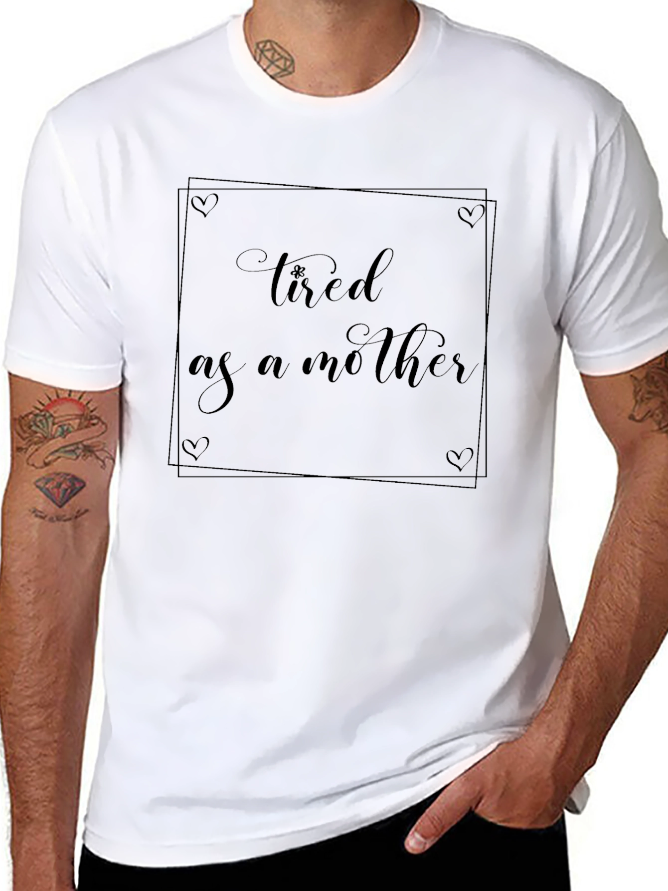 Tired As A Mother Graphic Tee - Black
