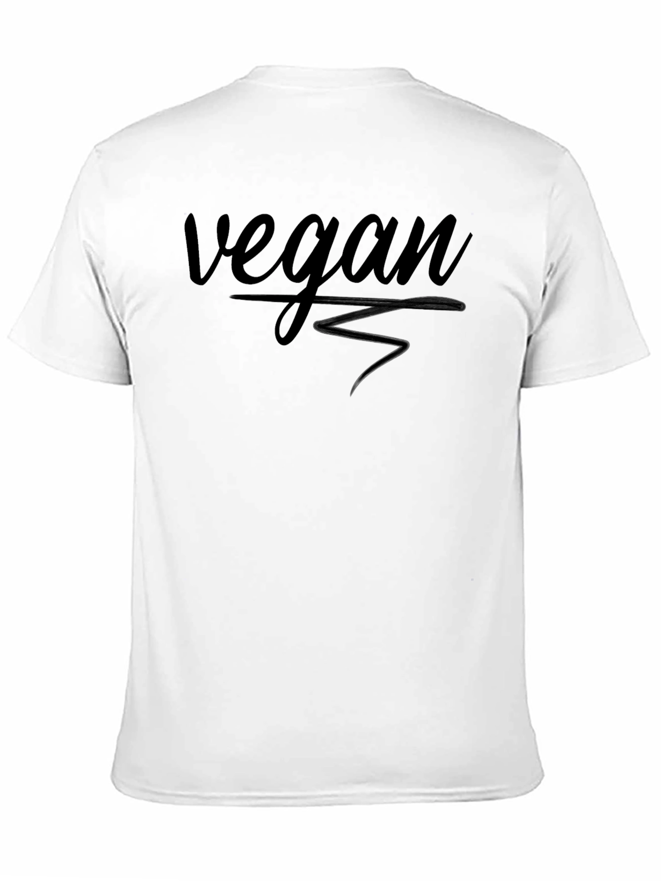 Vegan Statement T-Shirt - Black Crew Neck