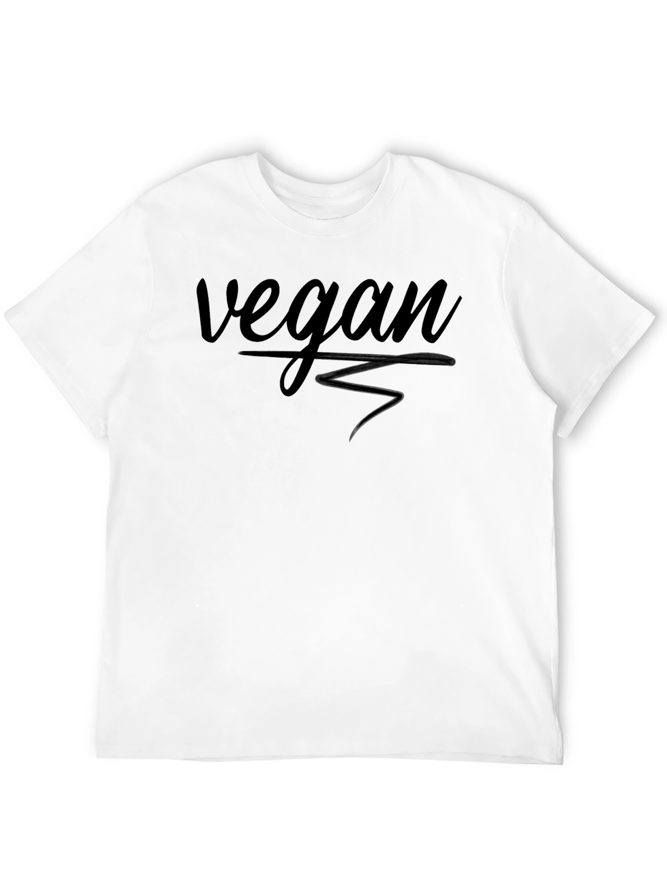 Vegan Statement T-Shirt - Black Crew Neck