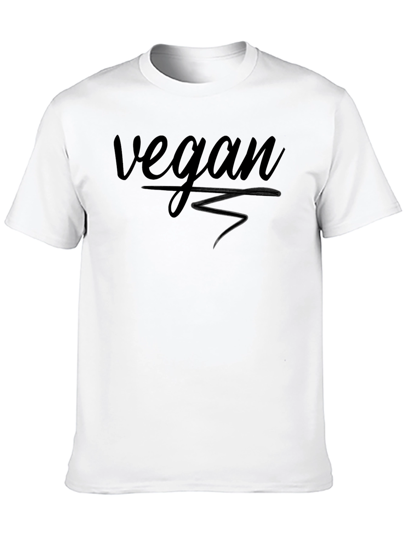 Vegan Statement T-Shirt - Black Crew Neck