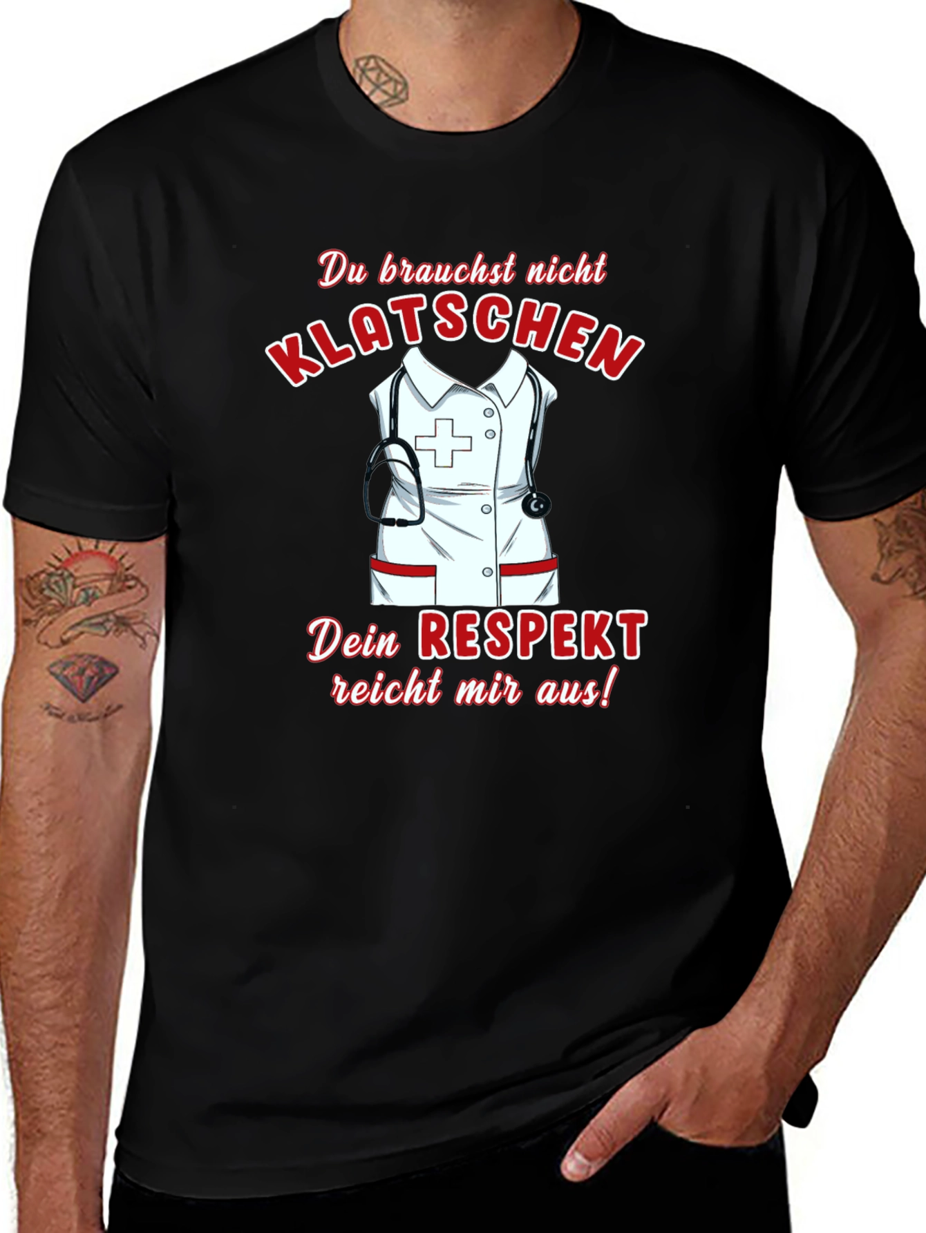 Respectful Nurse T-Shirt - Black Graphic Tee