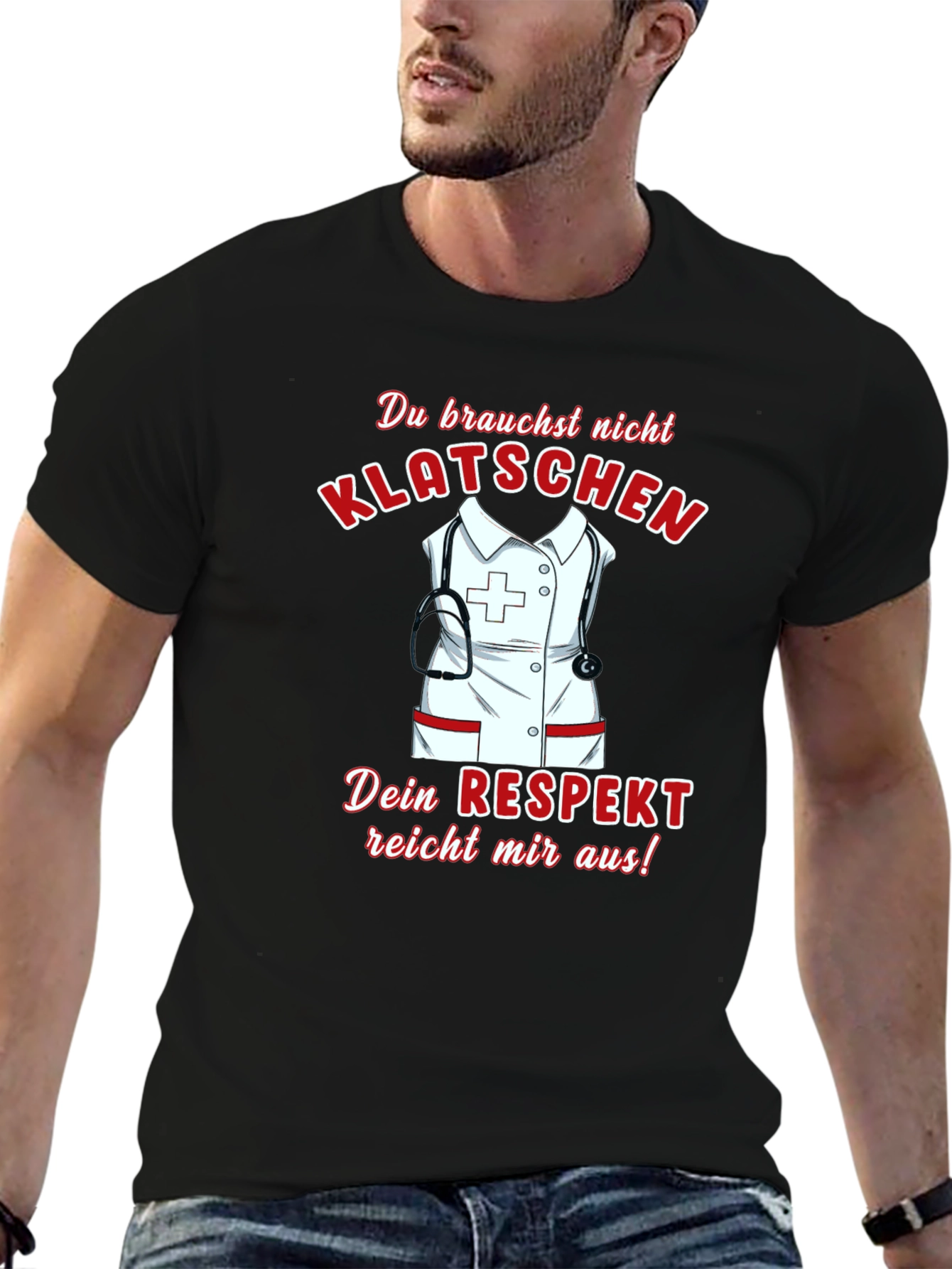 Respectful Nurse T-Shirt - Black Graphic Tee