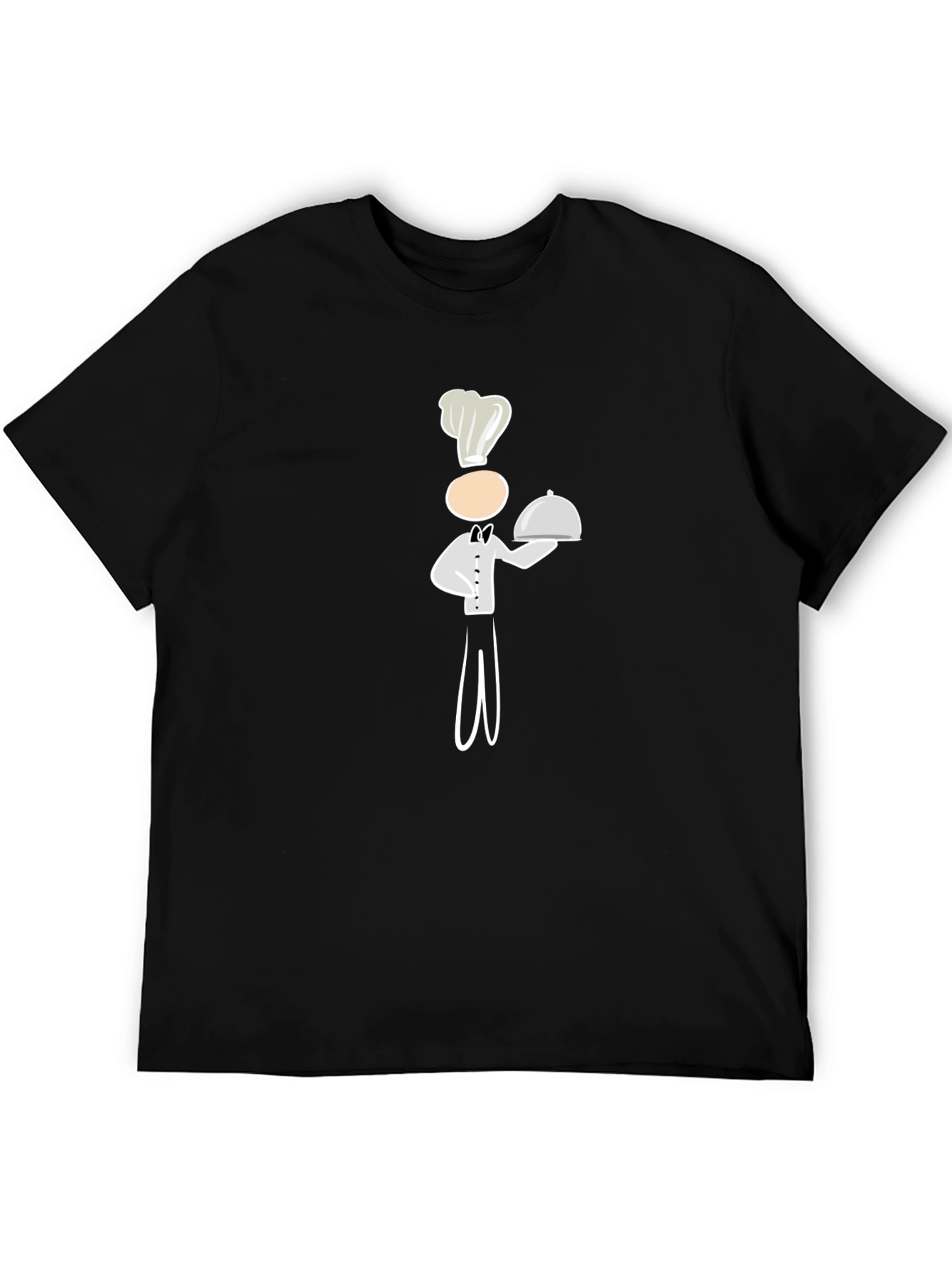 Chef Cartoon Graphic Tee - Black Cotton Blend