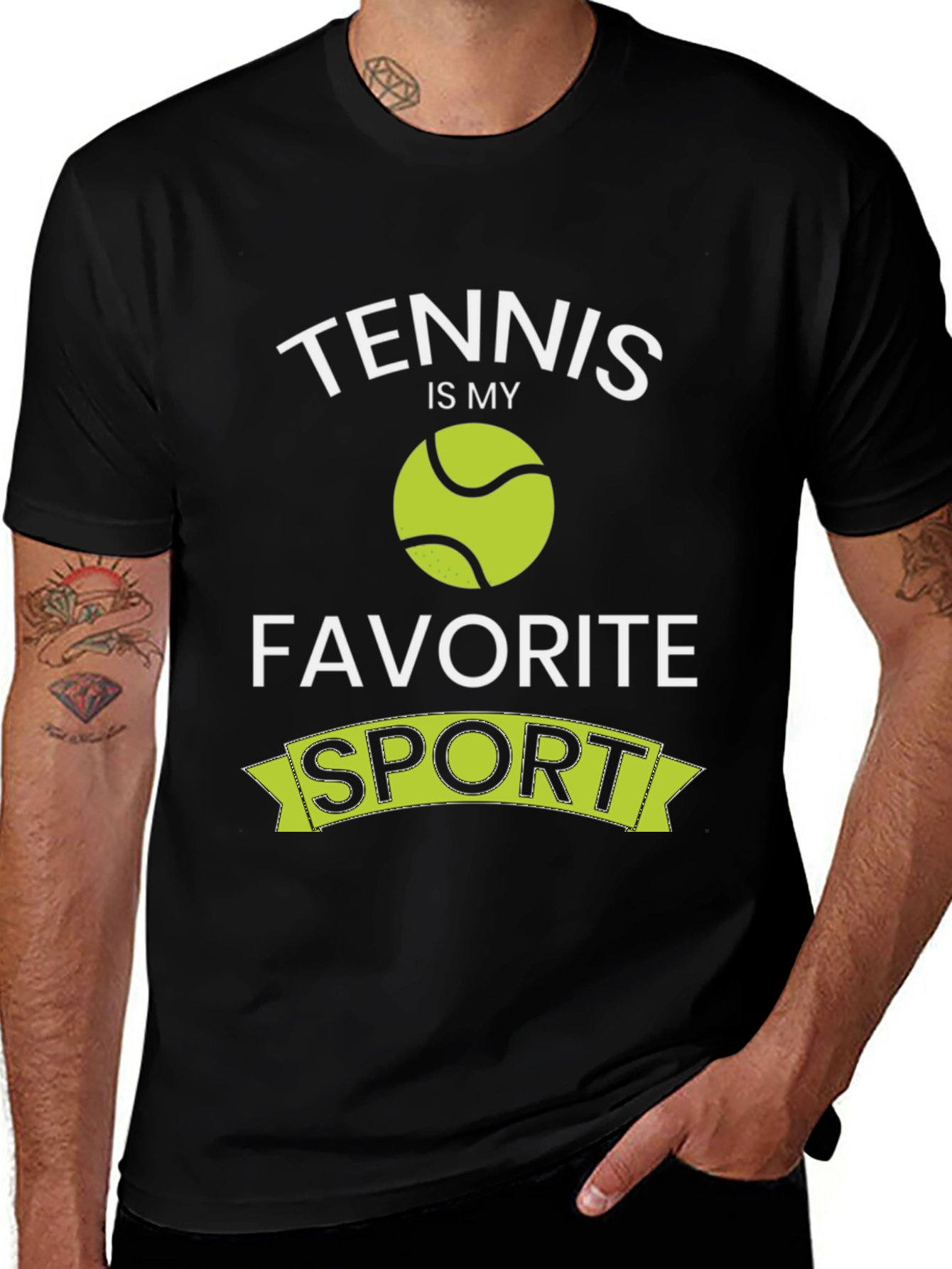 Tennis Is My Favorite Sport Black T-Shirt