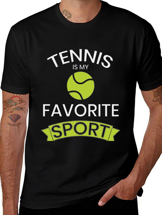 Tennis Is My Favorite Sport Black T-Shirt