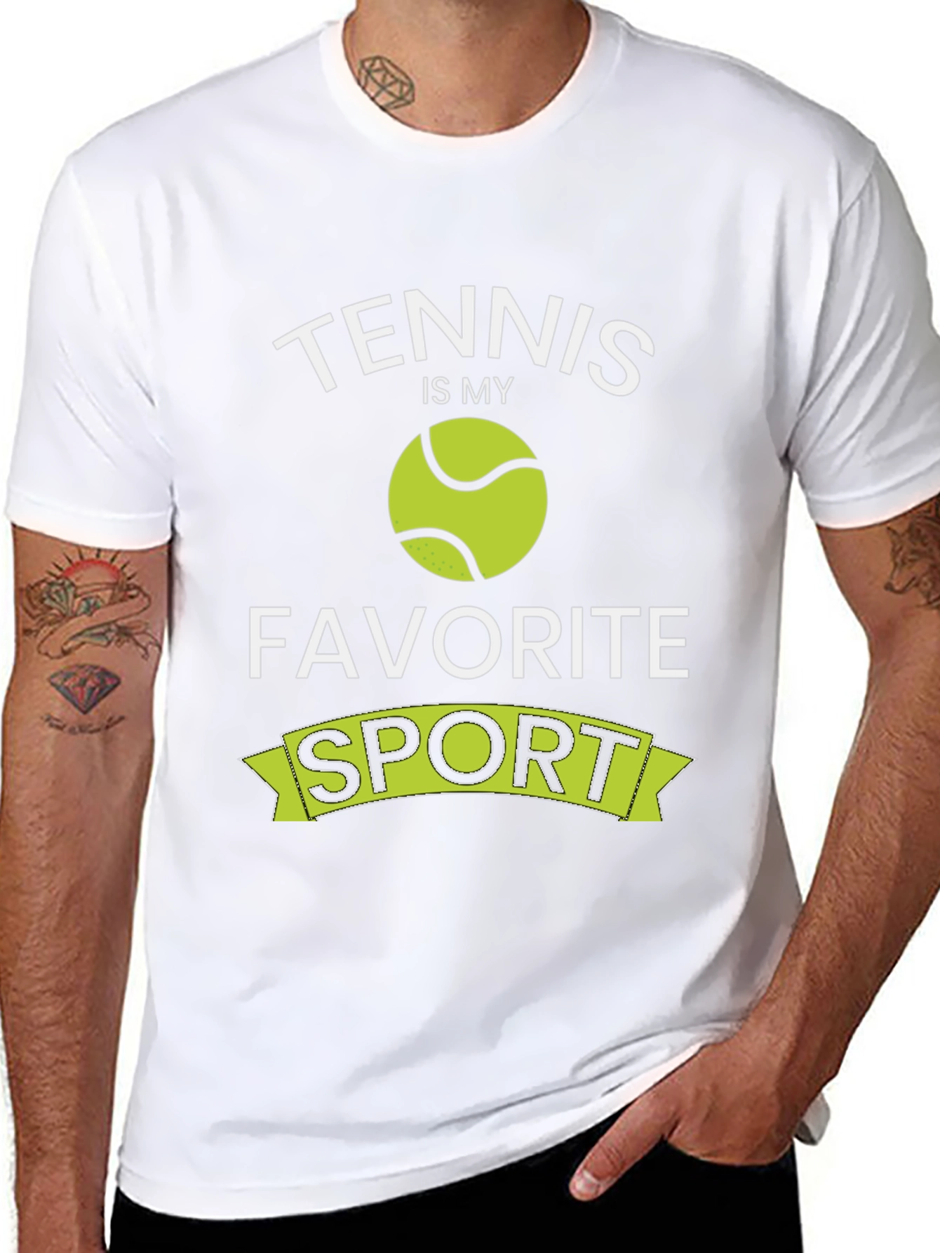 Tennis Is My Favorite Sport Black T-Shirt