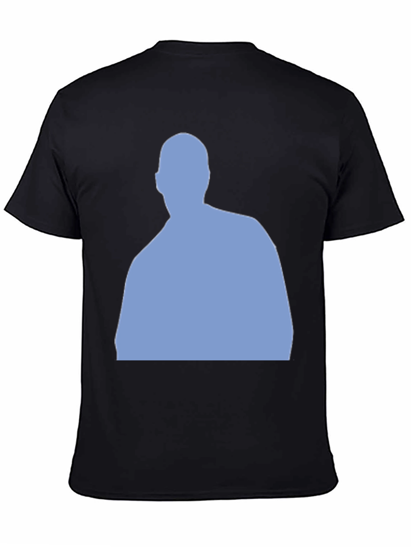 Mens Black T-Shirt with Blue Silhouette Design