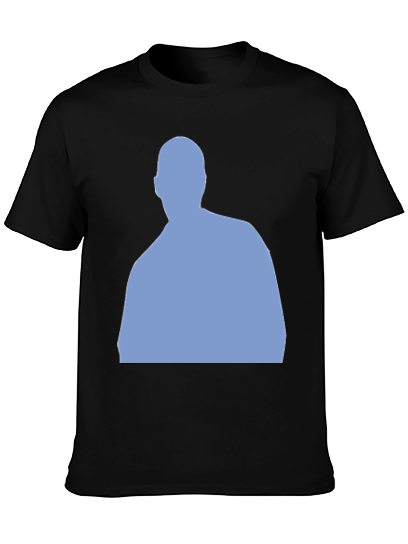 Mens Black T-Shirt with Blue Silhouette Design