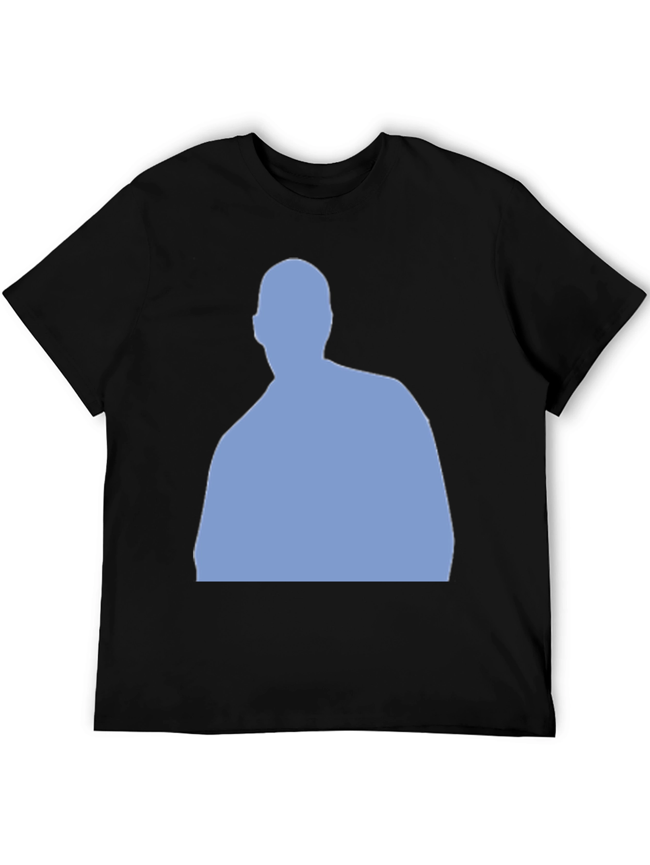 Mens Black T-Shirt with Blue Silhouette Design