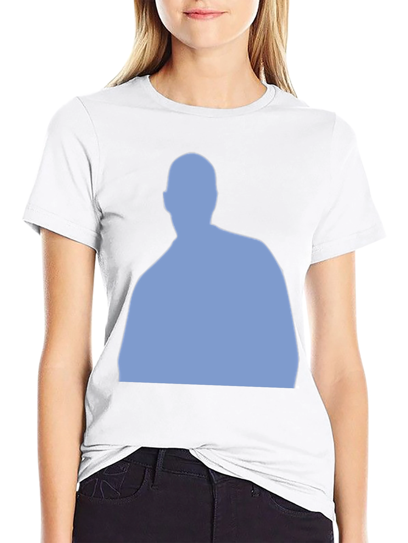 Mens Black T-Shirt with Blue Silhouette Design