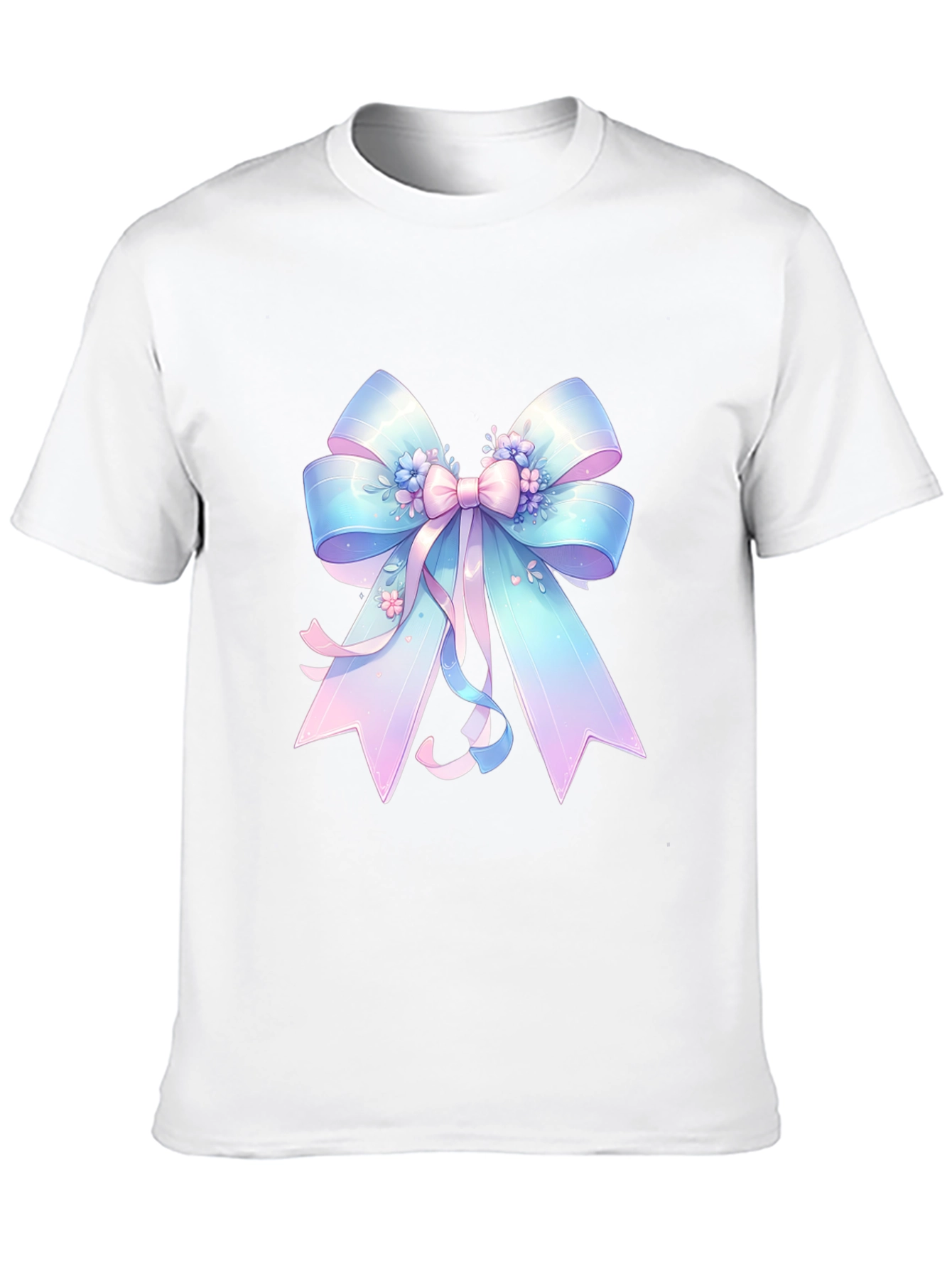 Pastel Ribbon Graphic Tee - Black Cotton Blend