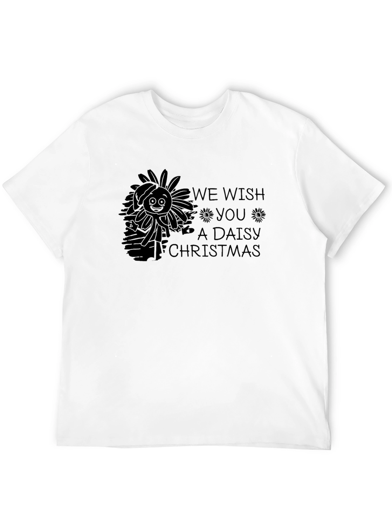 Daisy Christmas Black T-Shirt