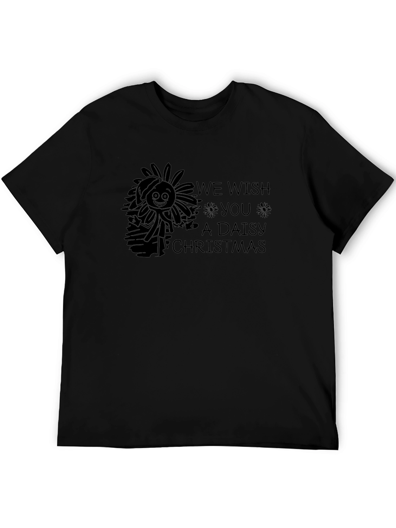 Daisy Christmas Black T-Shirt