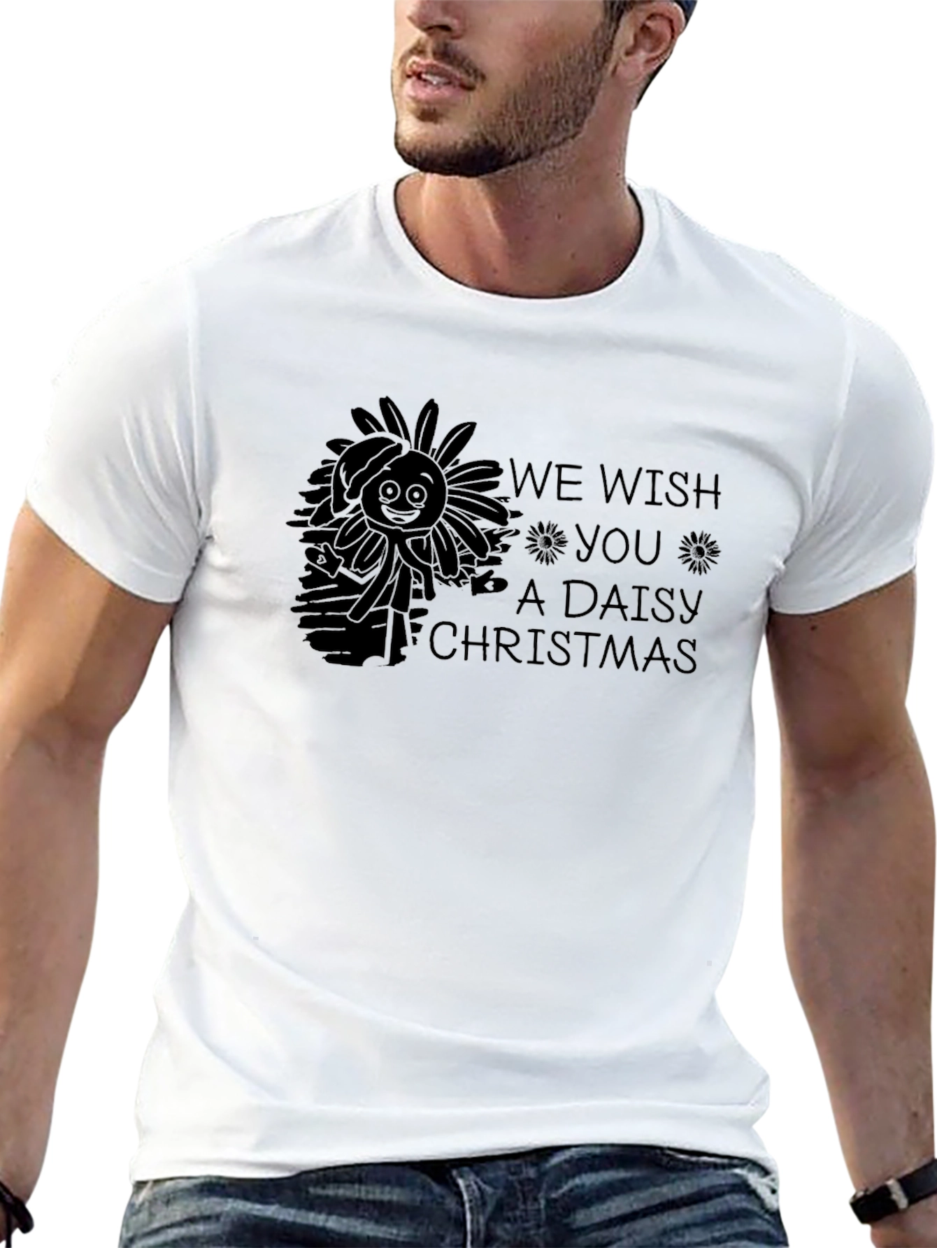 Daisy Christmas Black T-Shirt