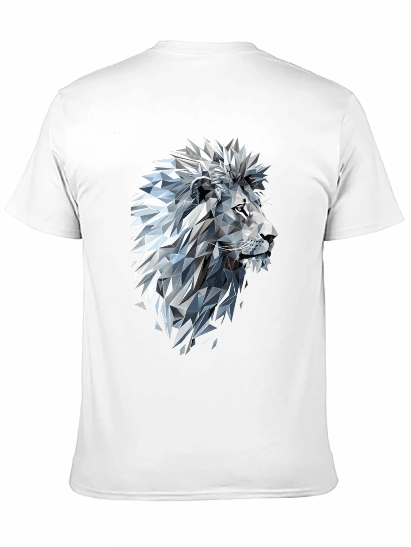 Geometric Lion Graphic Black T-Shirt