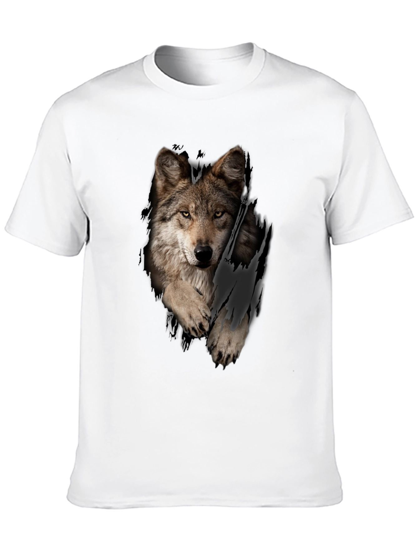 Wolf Graphic T-Shirt - Distressed Animal Print