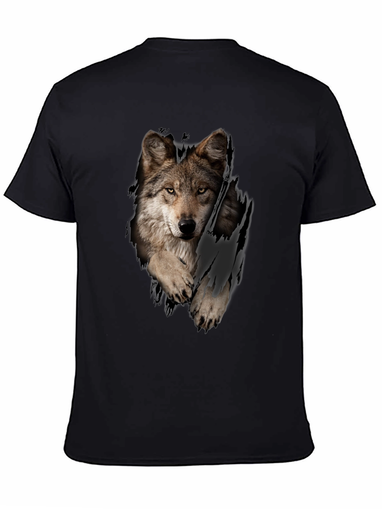 Wolf Graphic T-Shirt - Distressed Animal Print