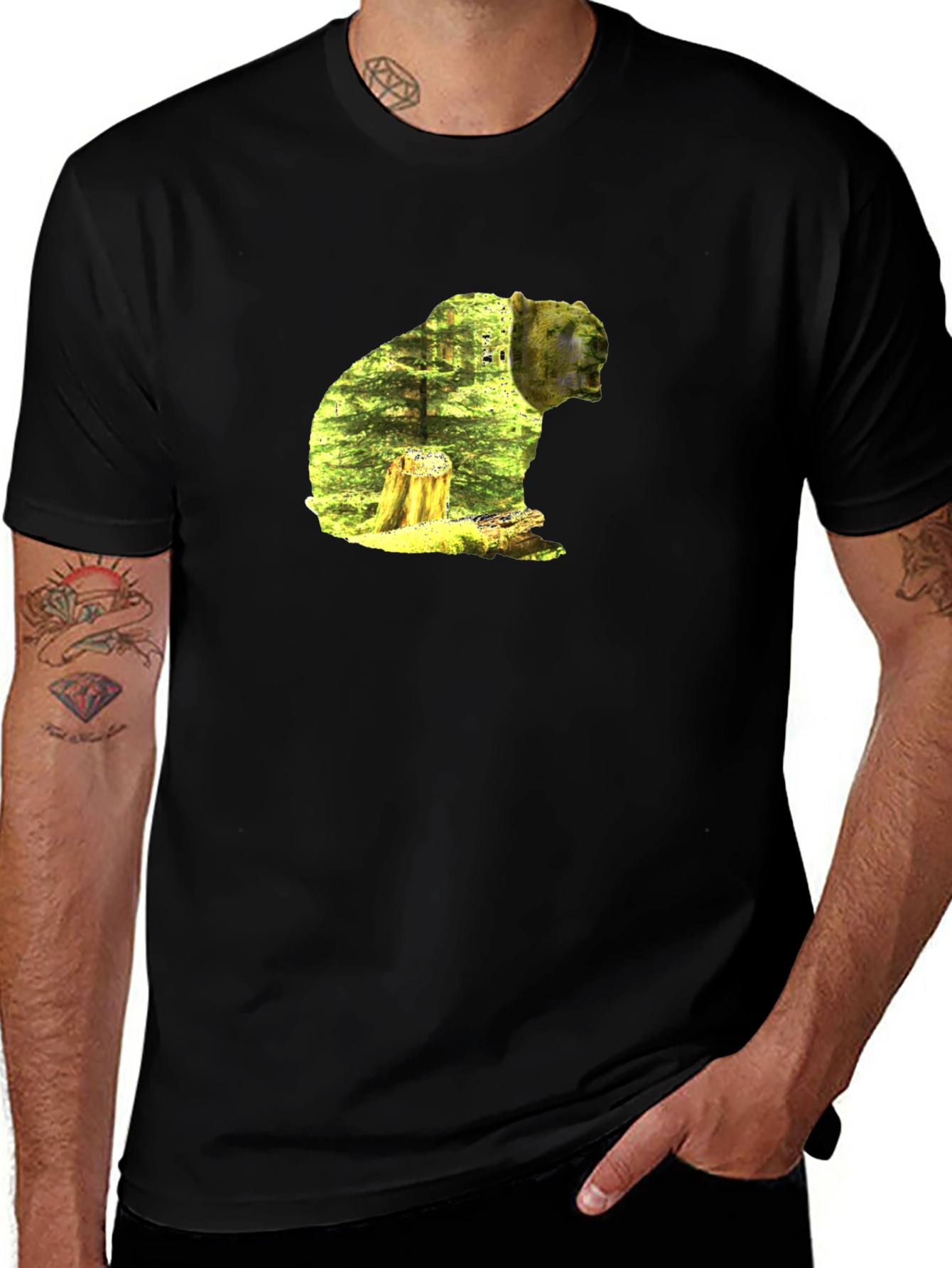 Nature Bear Graphic T-Shirt