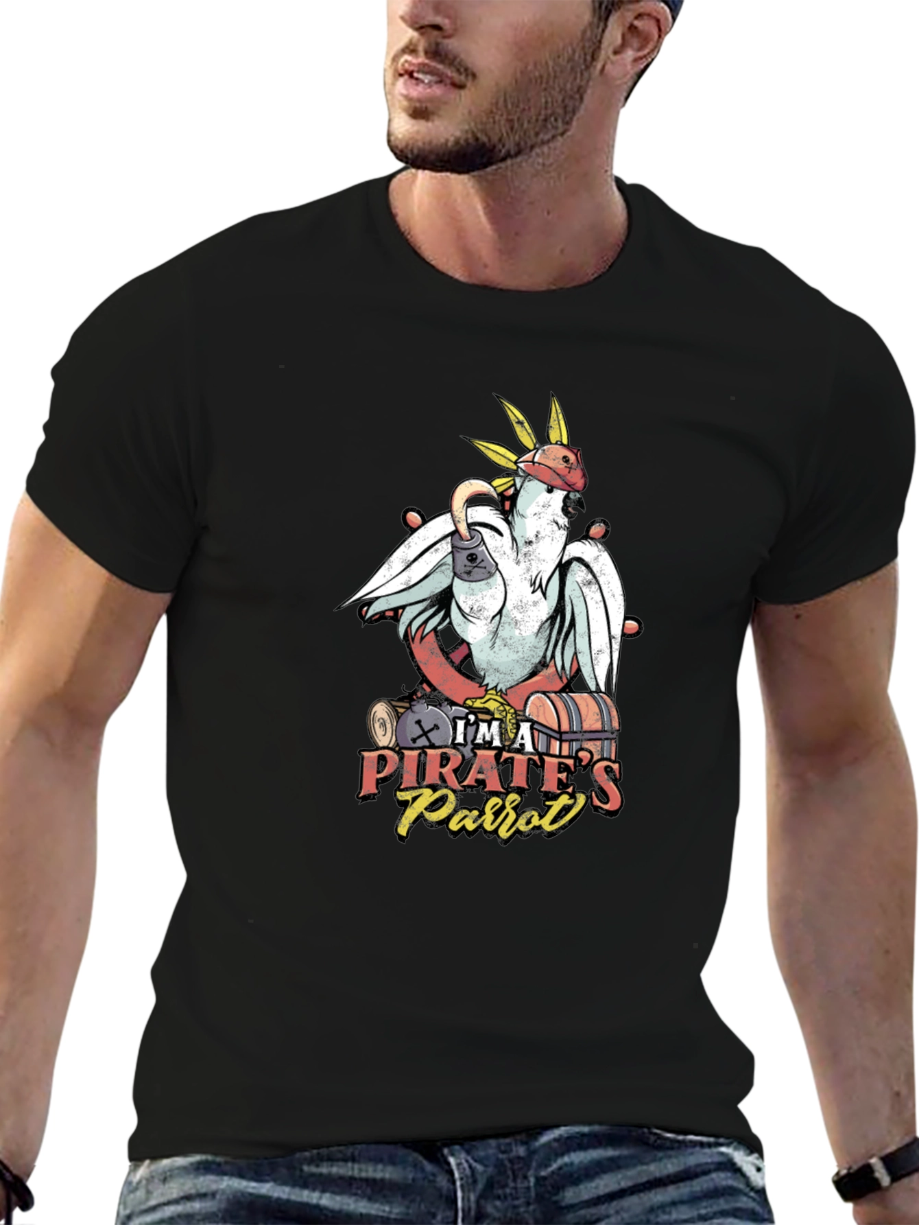 Im A Pirates Parrot Black T-Shirt