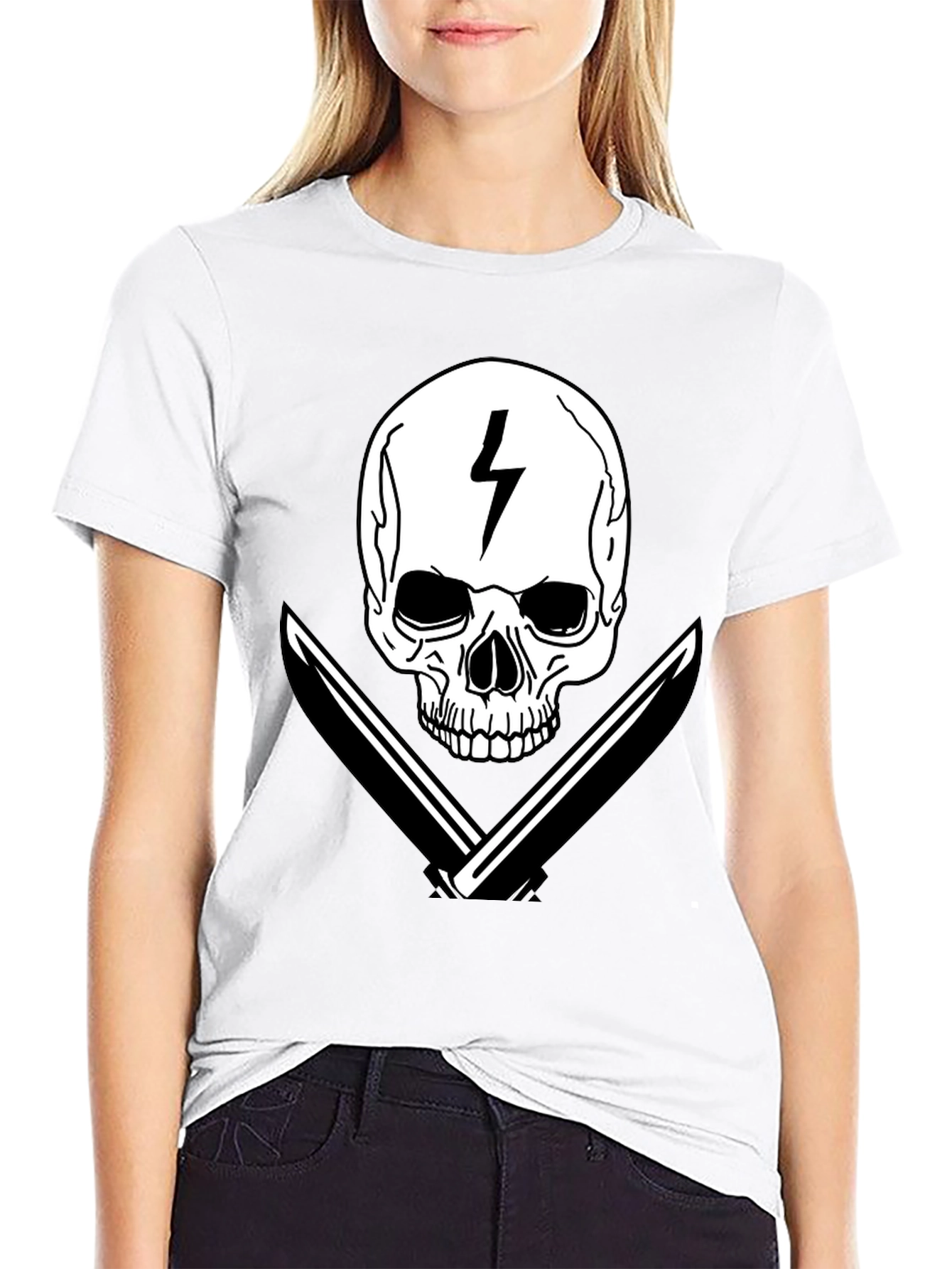Skull & Lightning Bolt Graphic Tee