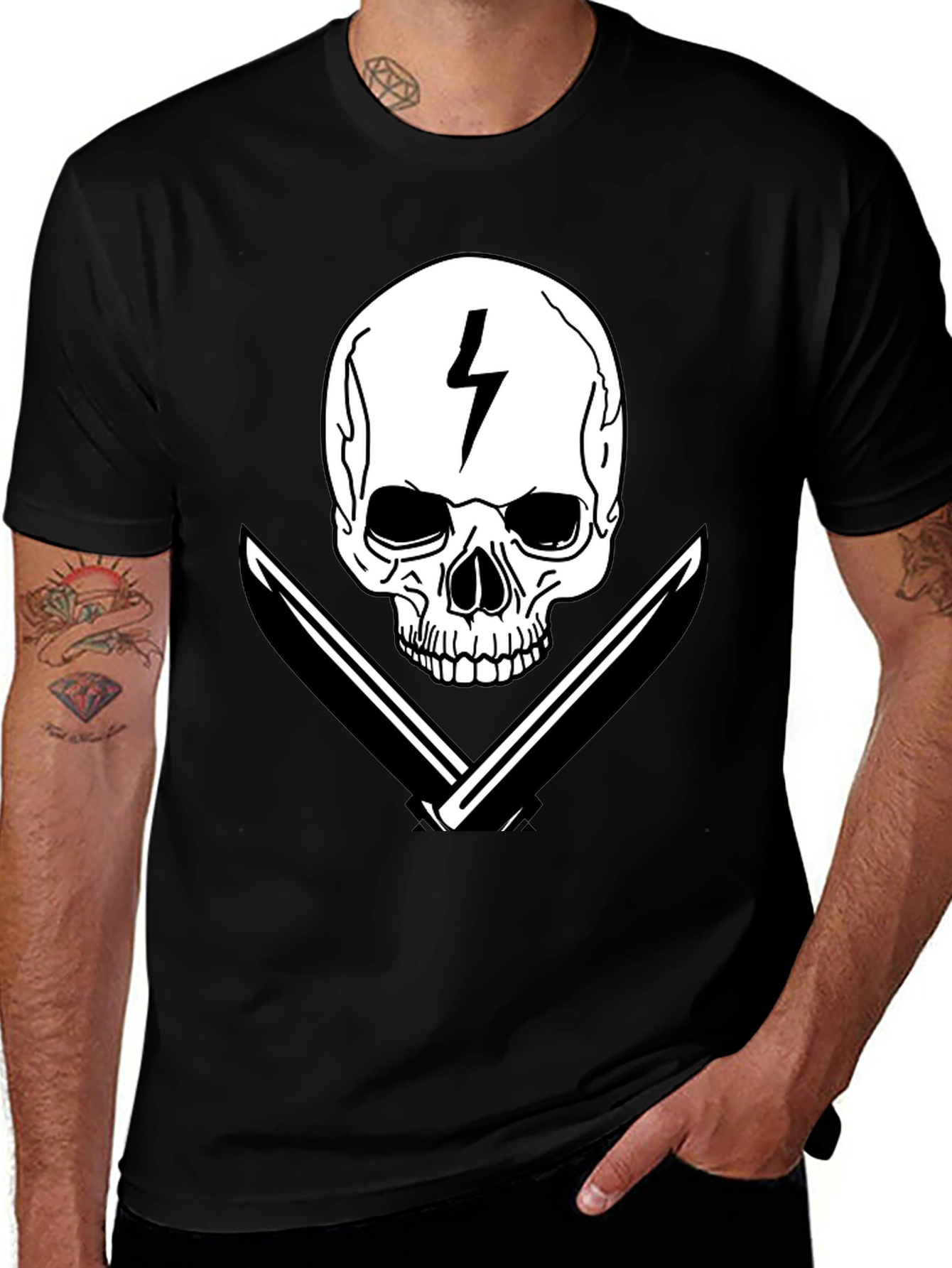 Skull & Lightning Bolt Graphic Tee