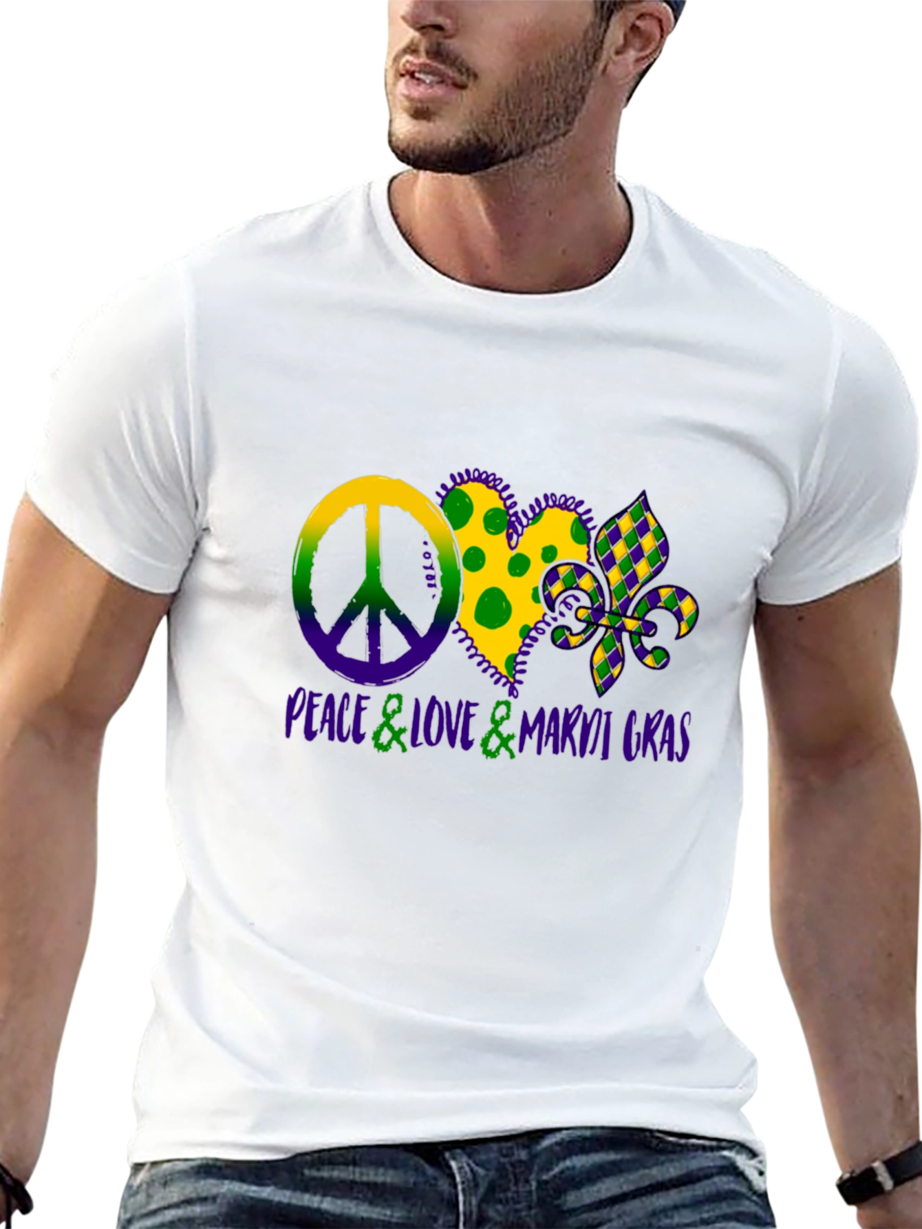 Peace Love Mardi Gras T-Shirt