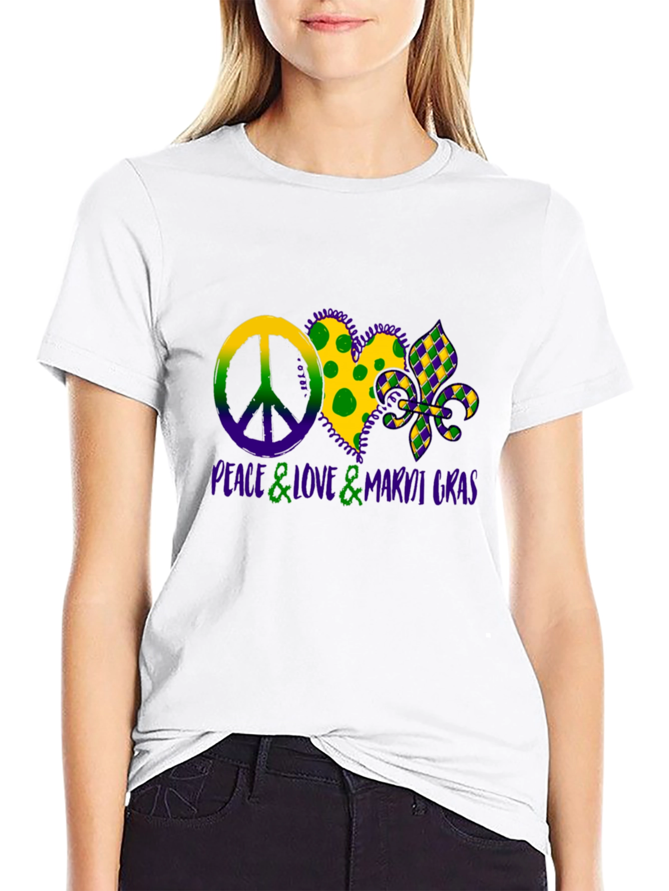 Peace Love Mardi Gras T-Shirt