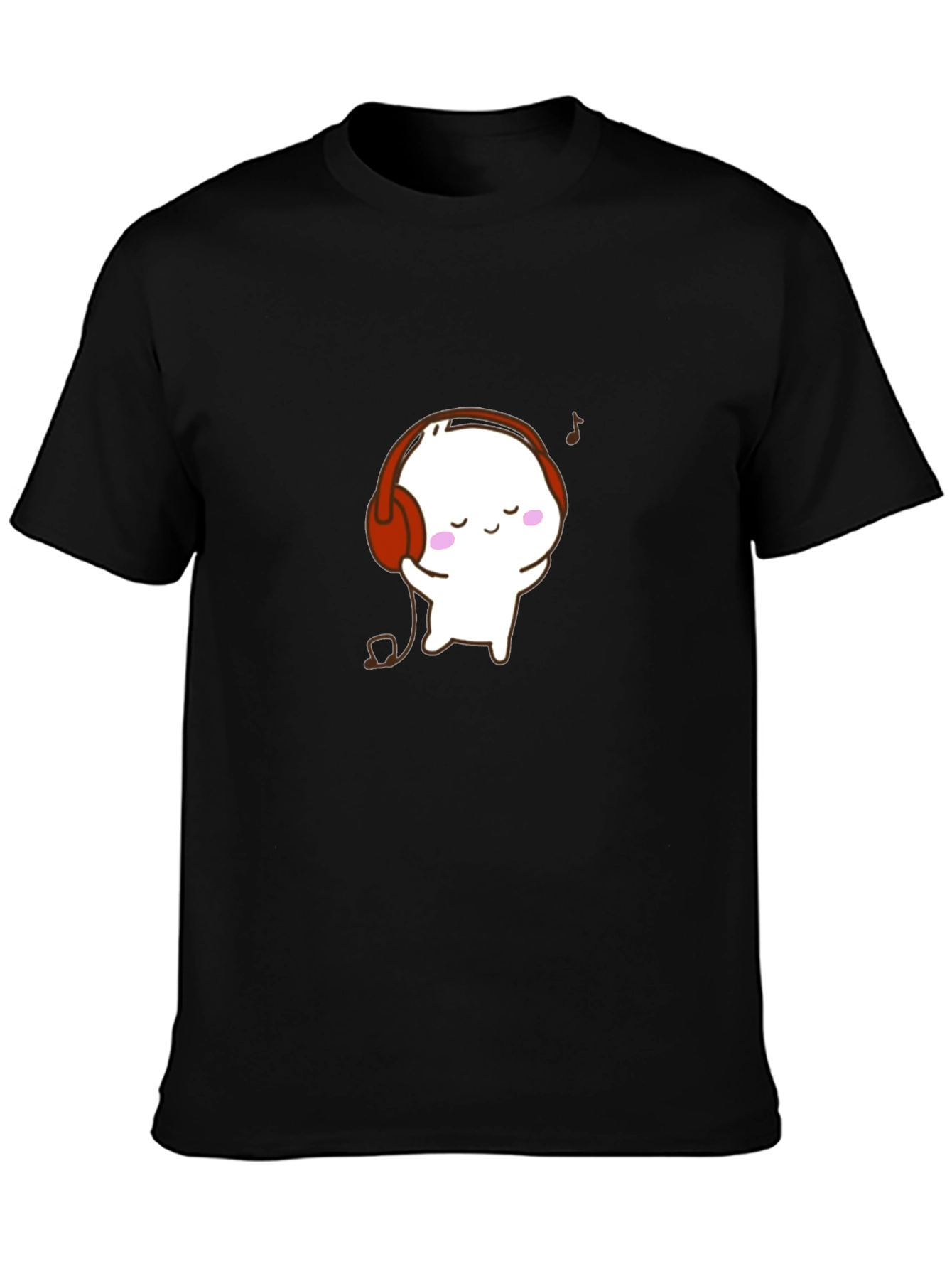 Cute Cartoon Character Black T-Shirt