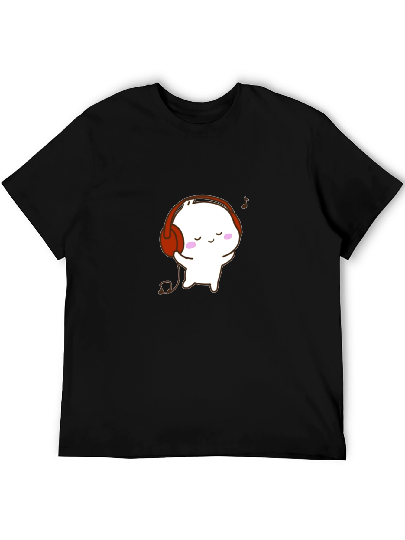 Cute Cartoon Character Black T-Shirt
