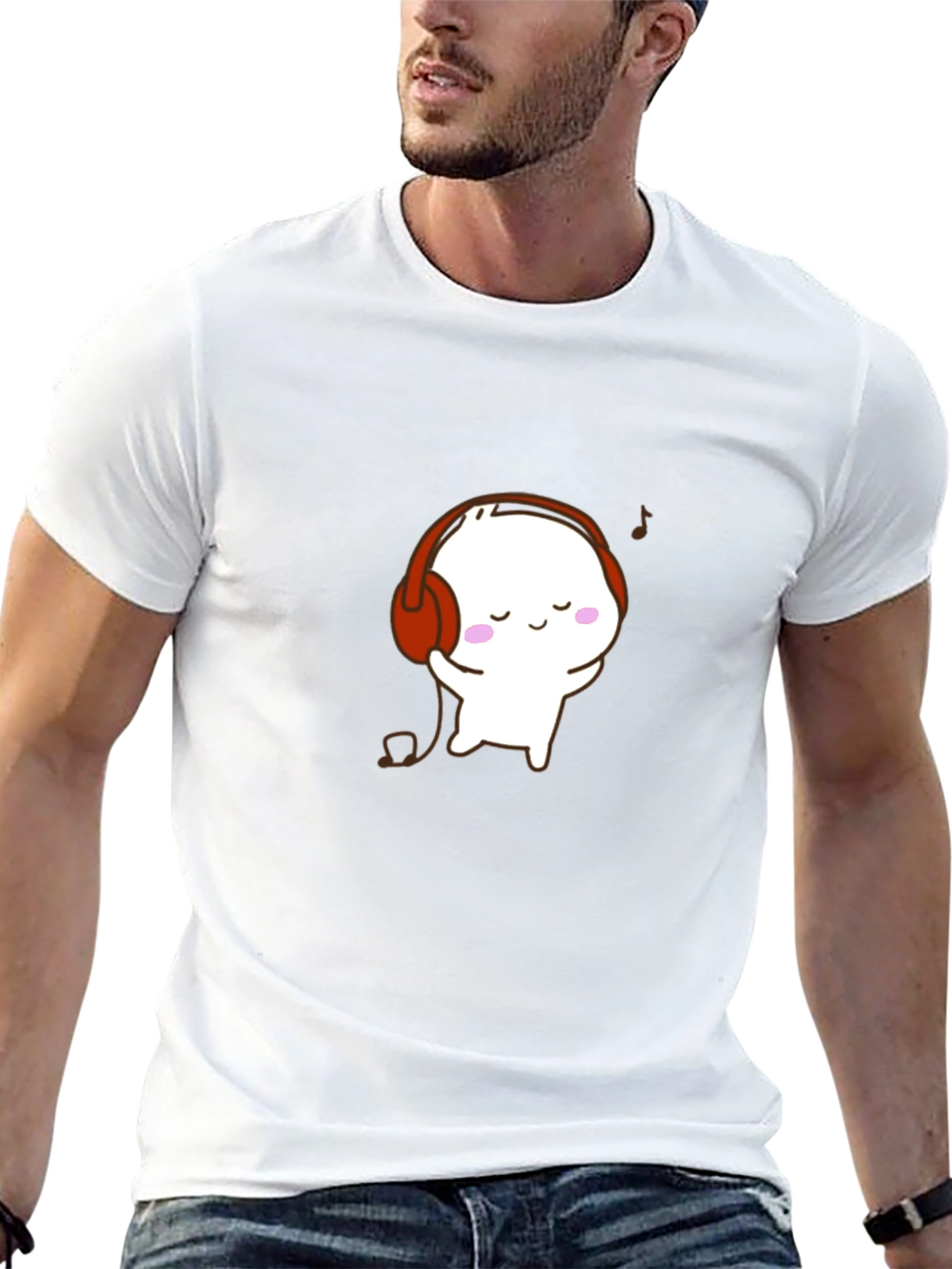 Cute Cartoon Character Black T-Shirt